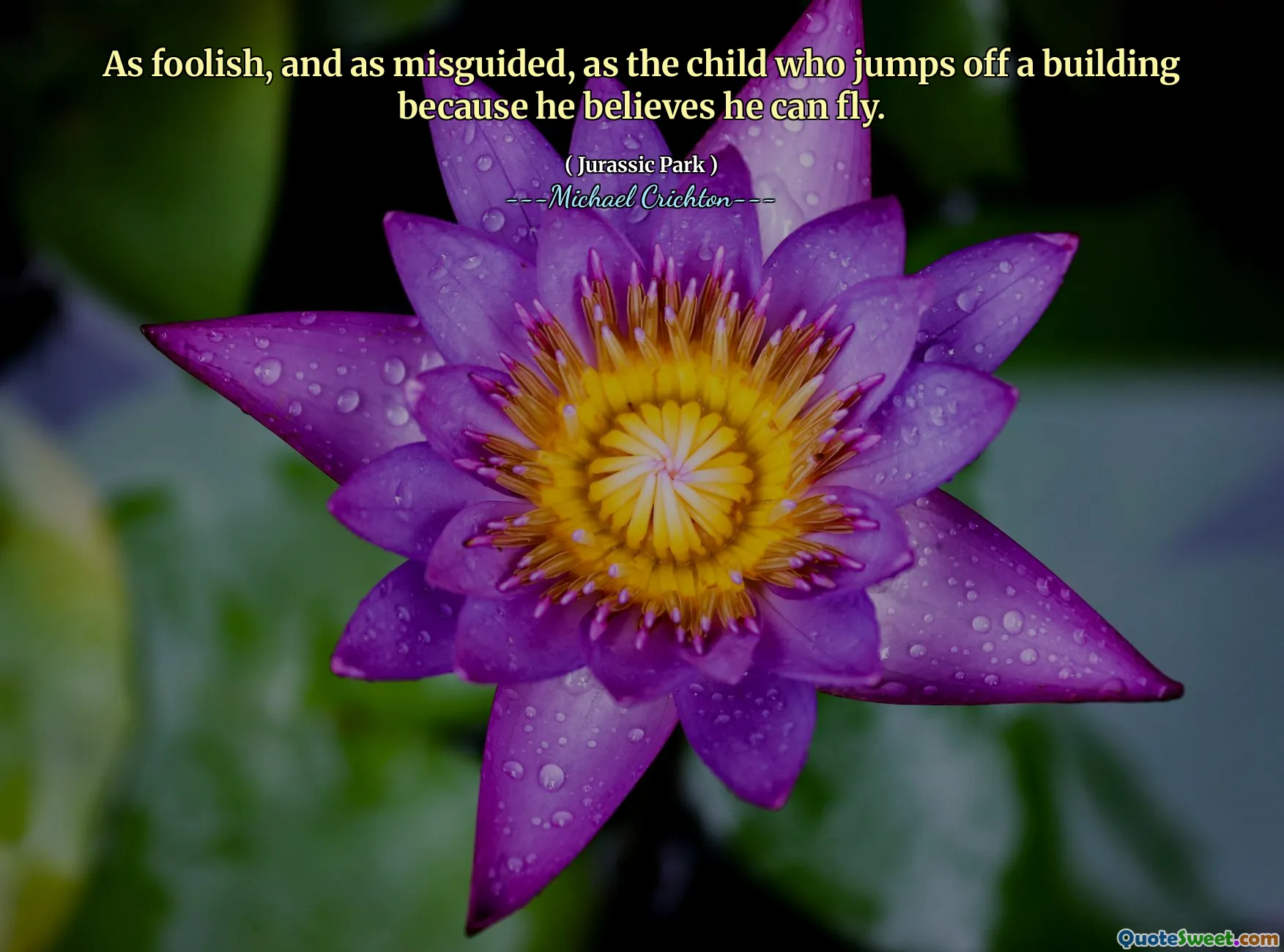 Sotto e fuorviato, come il bambino che salta da un edificio perché crede di poter volare.