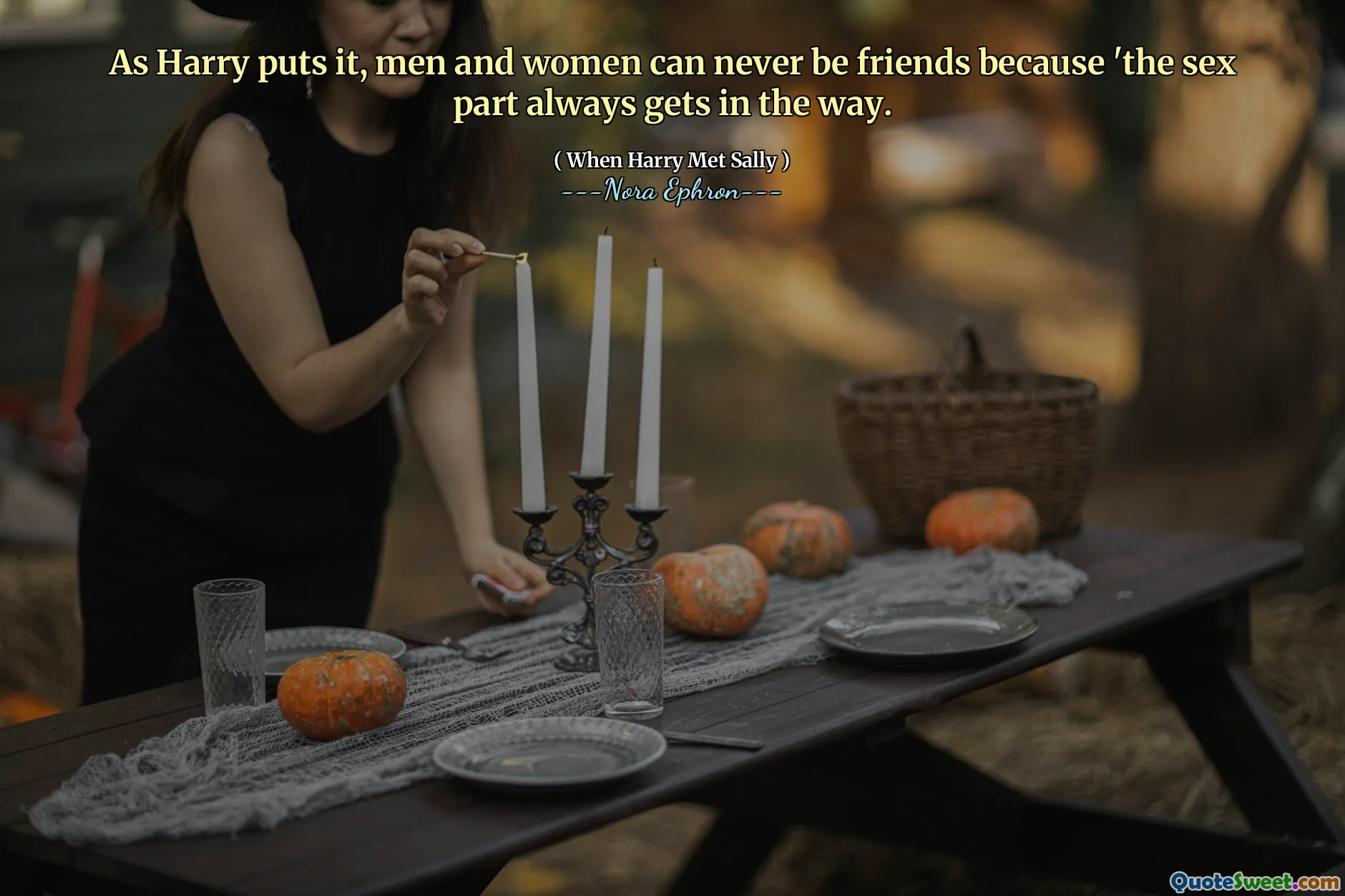 As Harry puts it, men and women can never be friends because 'the sex part always gets in the way.