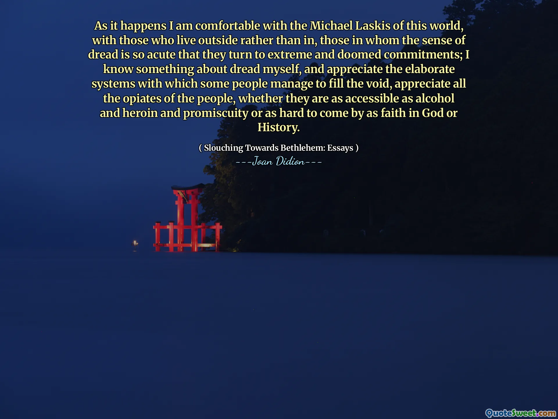 كما يحدث ، أشعر بالراحة مع مايكل Laskis في هذا العالم ، مع أولئك الذين يعيشون في الخارج وليس في ، أولئك الذين يكون الشعور بالرهبة حادًا لدرجة أنهم يلجأون إلى التزامات متطرفة ومحكوم عليها ؛ أعرف شيئًا عن الرهبة بنفسي ، وأقدر الأنظمة المعقدة التي يتمكن بعض الناس من ملء الفراغ ، ويقدرون جميع المواد الأفيونية للأشخاص ، سواء كانت في متناول الكحول والهيروين أو الاختلاط أو من الصعب الحصول عليها من الإيمان بالله أو التاريخ.