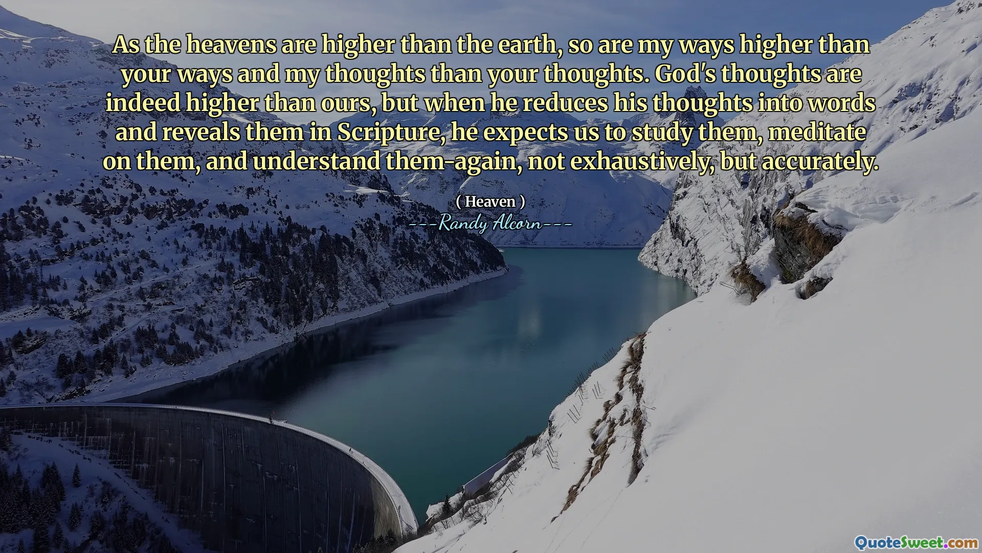 天は地球よりも高いので、あなたの考えよりも私のやり方があなたの考えよりも高いので。神の考えは確かに私たちのものよりも高くなっていますが、彼が彼の考えを言葉に還元し、聖書でそれらを明らかにすると、彼は私たちがそれらを研究し、瞑想し、それらを理解し、徹底的に、そして正確に理解することを期待しています。