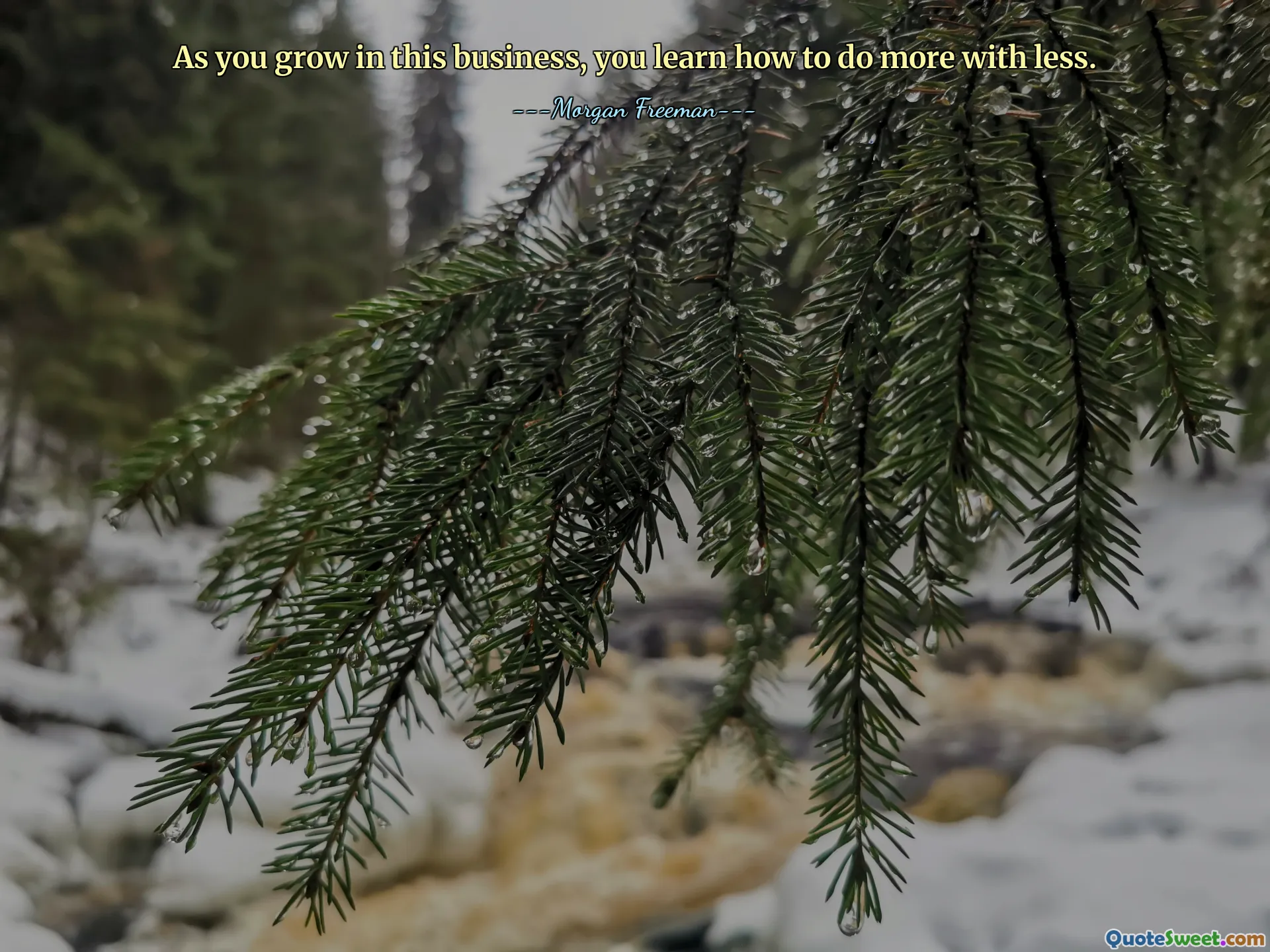 As you grow in this business, you learn how to do more with less.