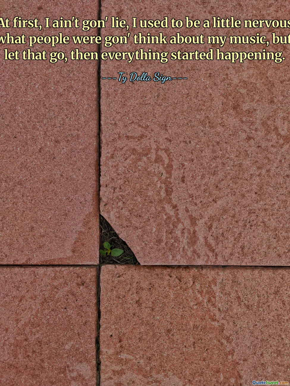 Zpočátku, nebudu lhát, býval jsem trochu nervózní z toho, co si lidé o mé hudbě myslí, ale jakmile jsem to nechal být, všechno se začalo dít.