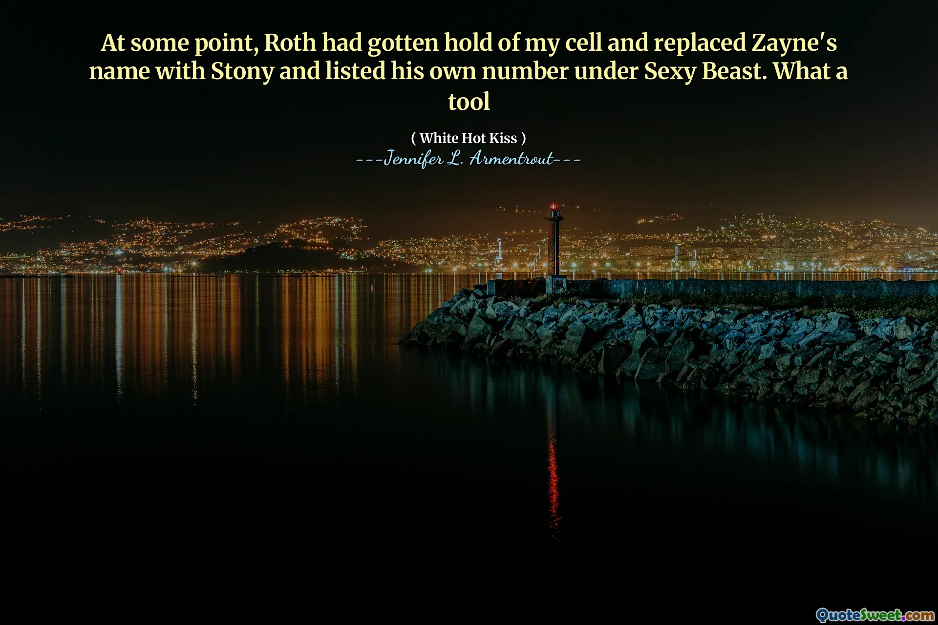 At some point, Roth had gotten hold of my cell and replaced Zayne's name with Stony and listed his own number under Sexy Beast. What a tool