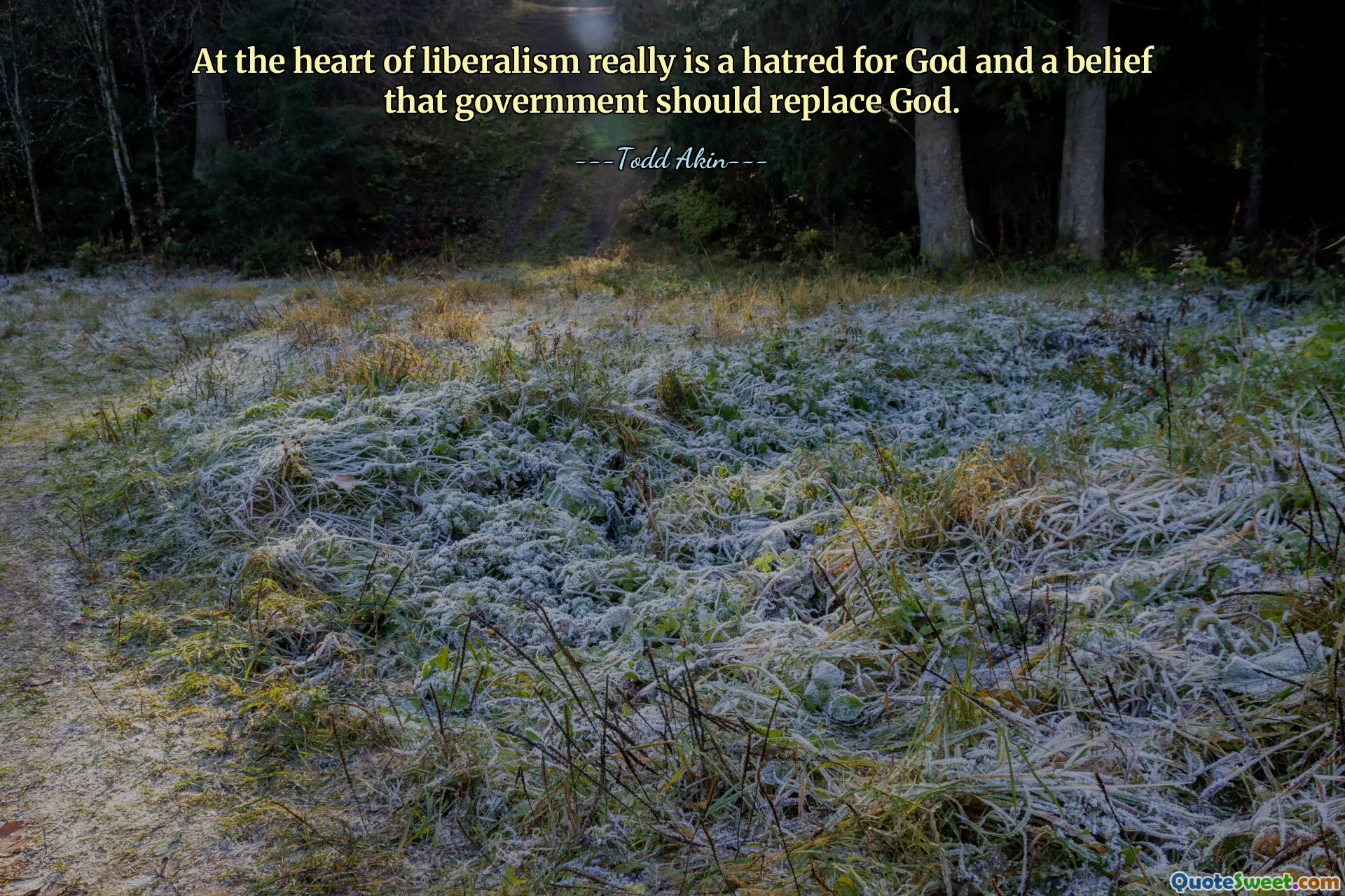 उदारवाद के मूल में वास्तव में ईश्वर के प्रति घृणा और यह विश्वास है कि सरकार को ईश्वर का स्थान लेना चाहिए।