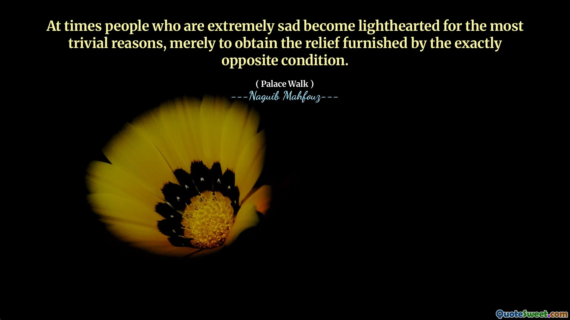 A volte le persone estremamente tristi diventano spensierate per le ragioni più banali, semplicemente per ottenere il sollievo fornito dalla condizione esattamente opposta.