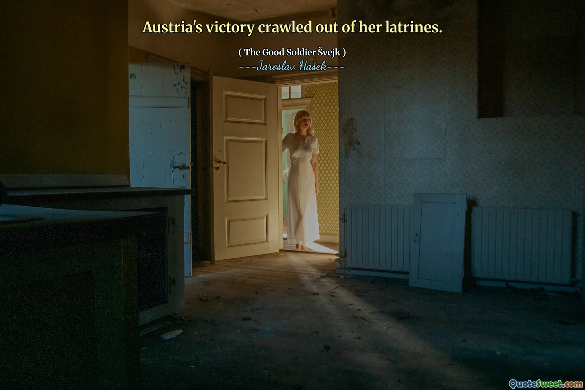 奥地利的胜利从她的厕所里爬出来。