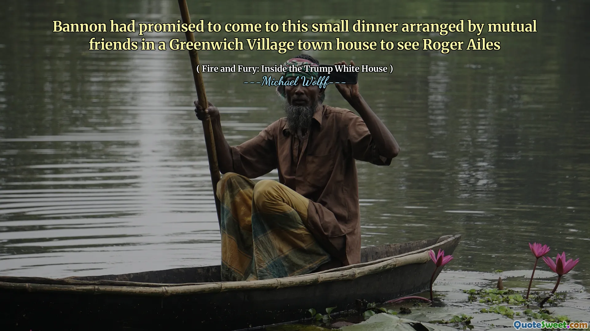 Bannon had promised to come to this small dinner arranged by mutual friends in a Greenwich Village town house to see Roger Ailes