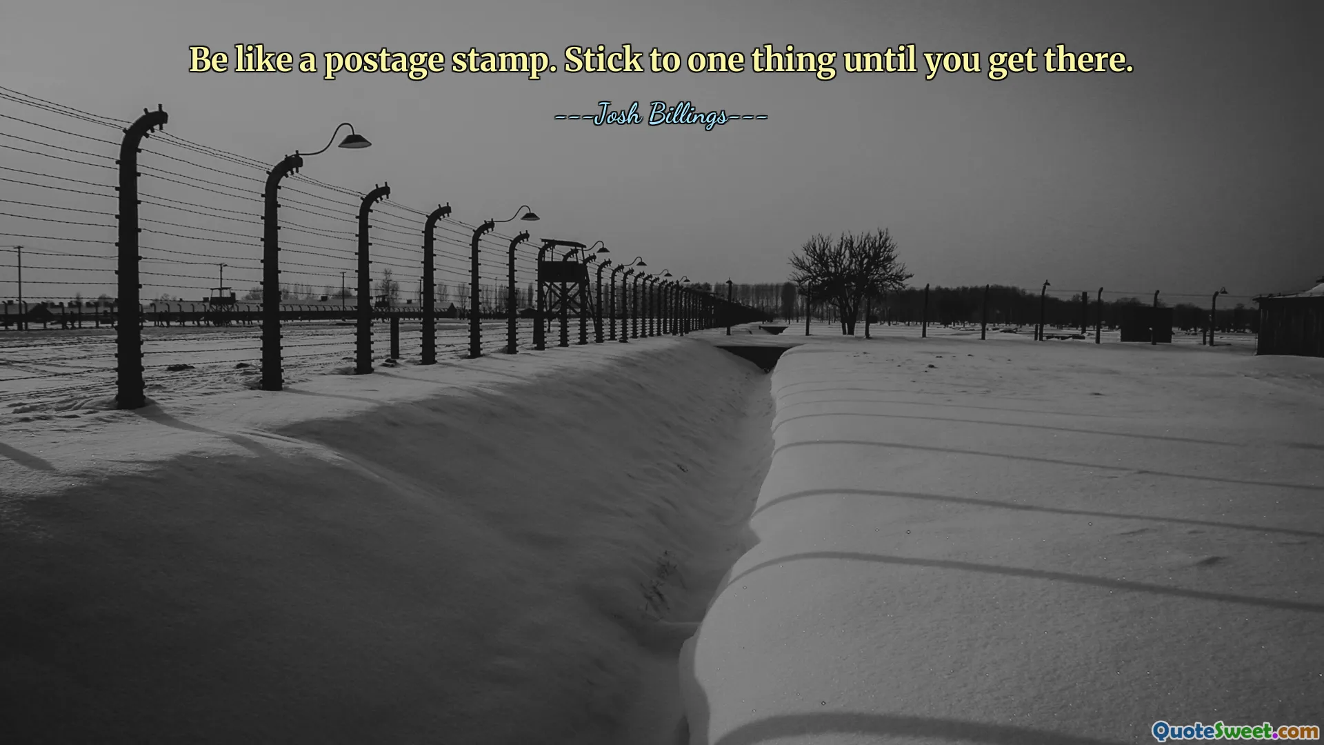 Buďte jako poštovní známka. Držte se jedné věci, dokud se tam nedostanete.