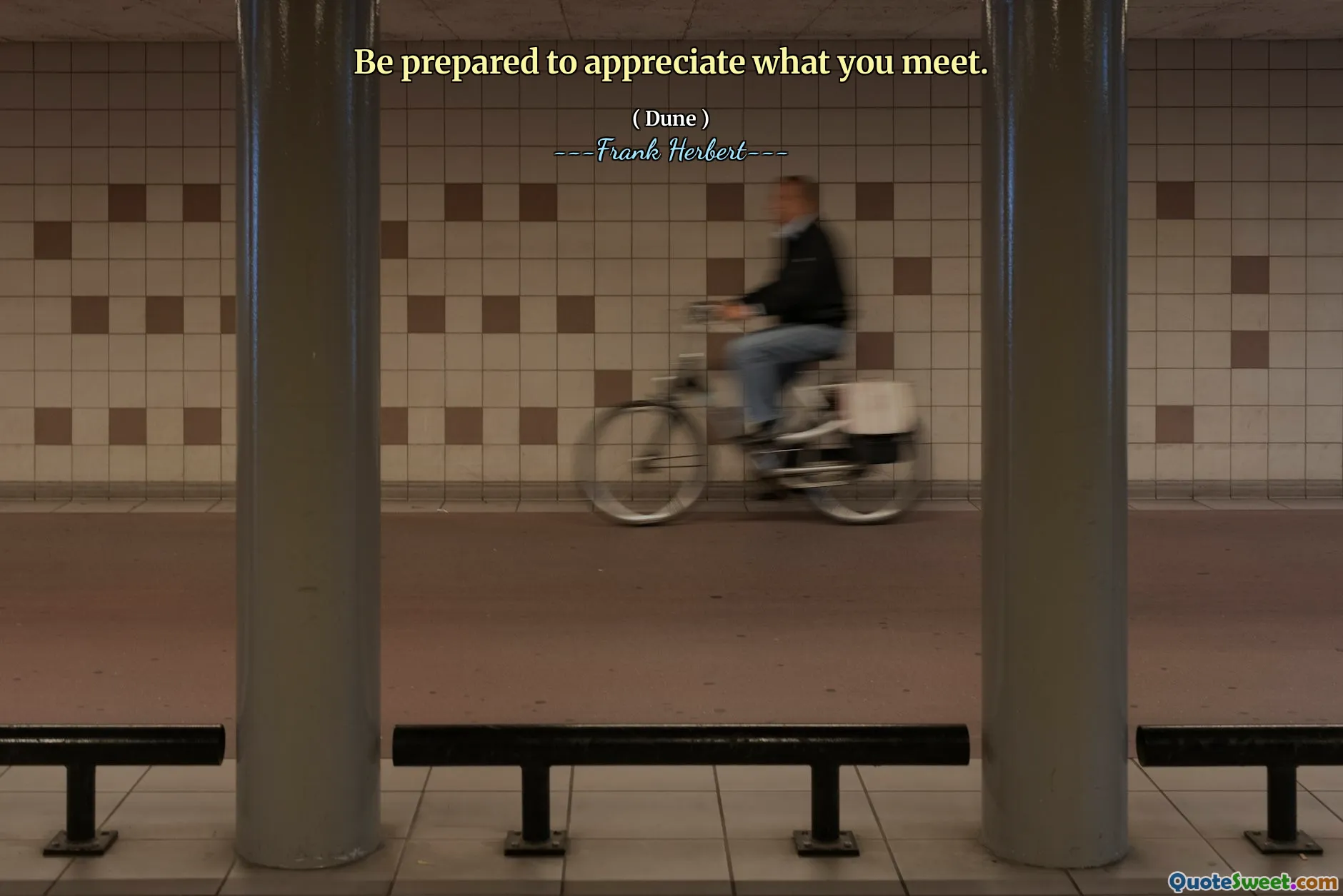 Be prepared to appreciate what you meet.