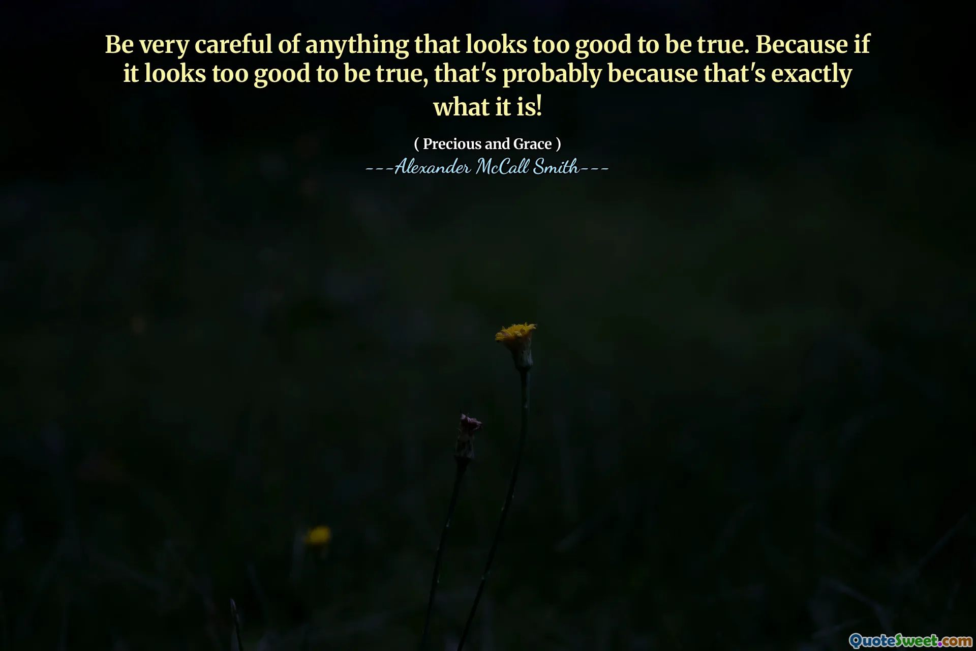 كن حذرًا جدًا من أي شيء يبدو جيدًا جدًا ليكون صحيحًا. لأنه إذا كان الأمر يبدو جيدًا جدًا ، فربما يكون هذا هو بالضبط ما هو عليه!