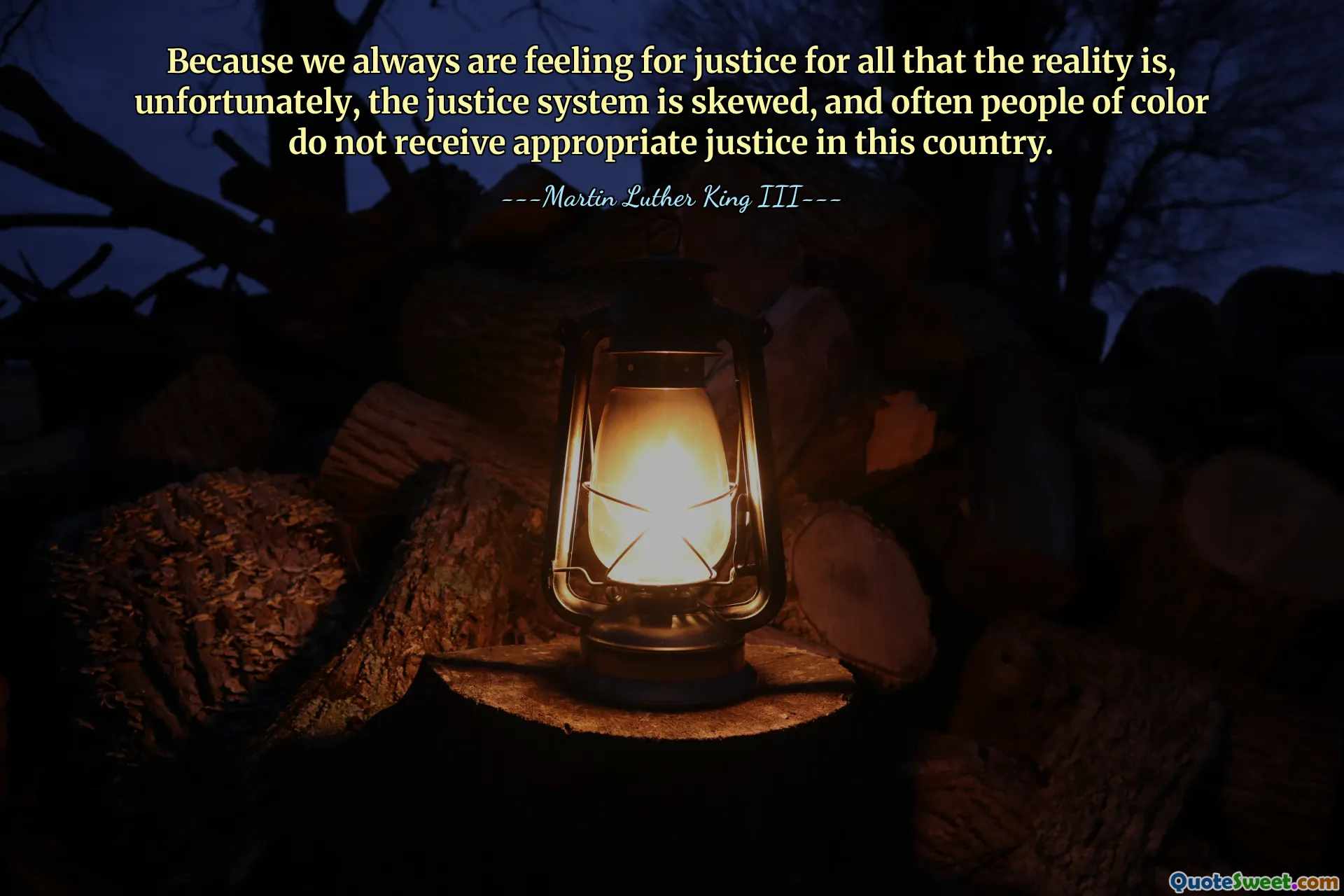 Because we always are feeling for justice for all that the reality is, unfortunately, the justice system is skewed, and often people of color do not receive appropriate justice in this country.