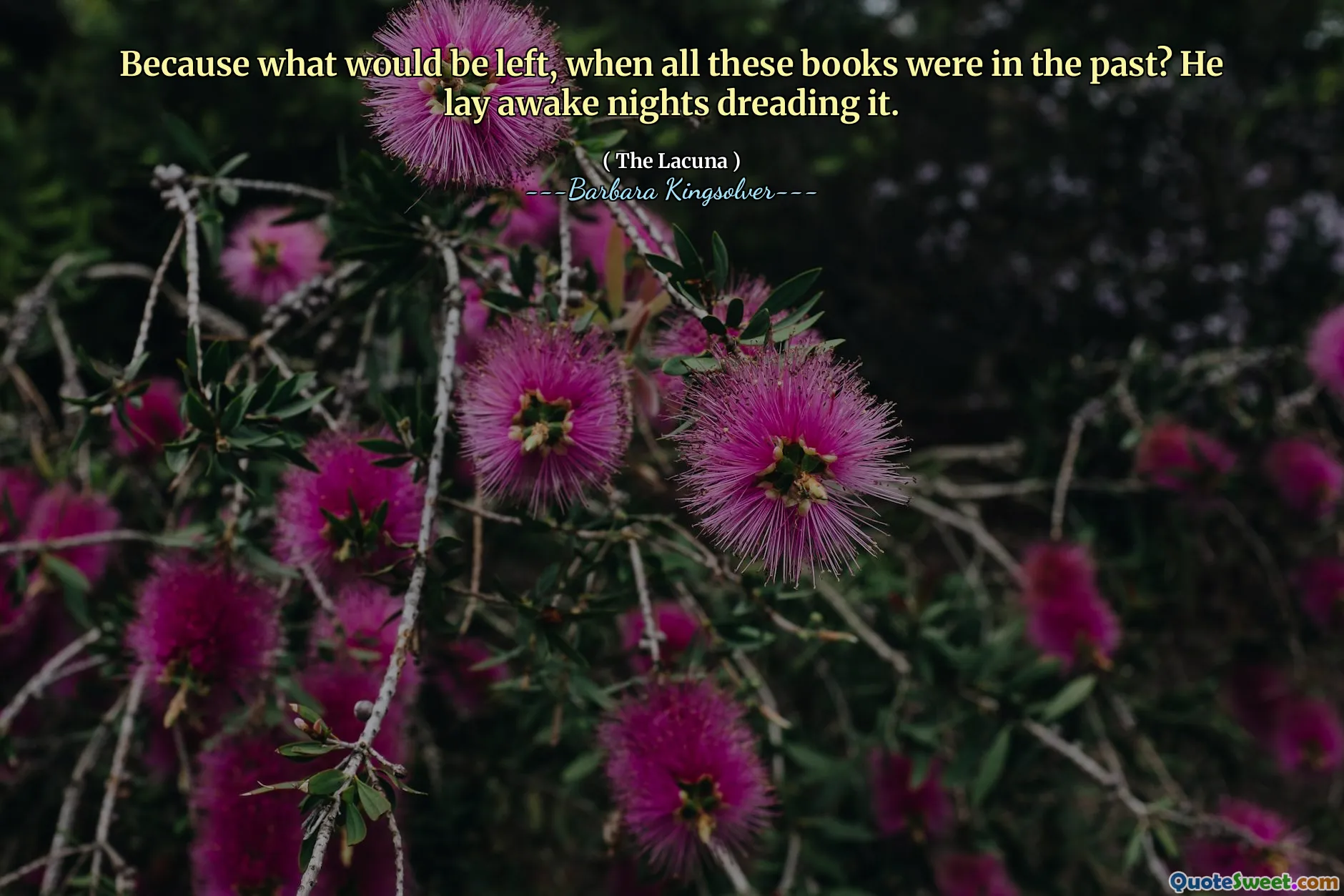 რადგან რა დარჩება, როდესაც წარსულში ყველა ეს წიგნი იყო? მან გაიღვიძა ღამეები.