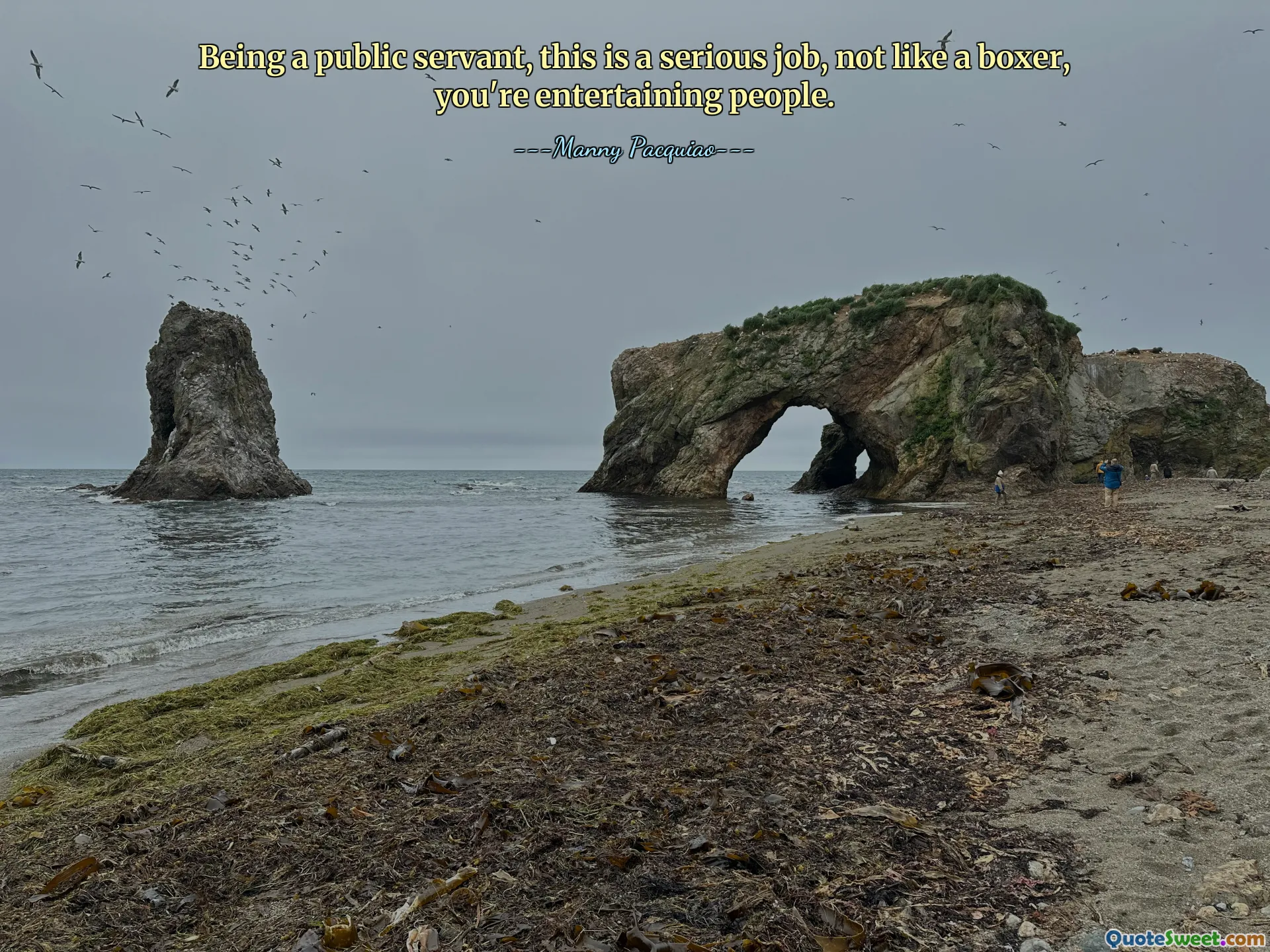 Being a public servant, this is a serious job, not like a boxer, you're entertaining people.