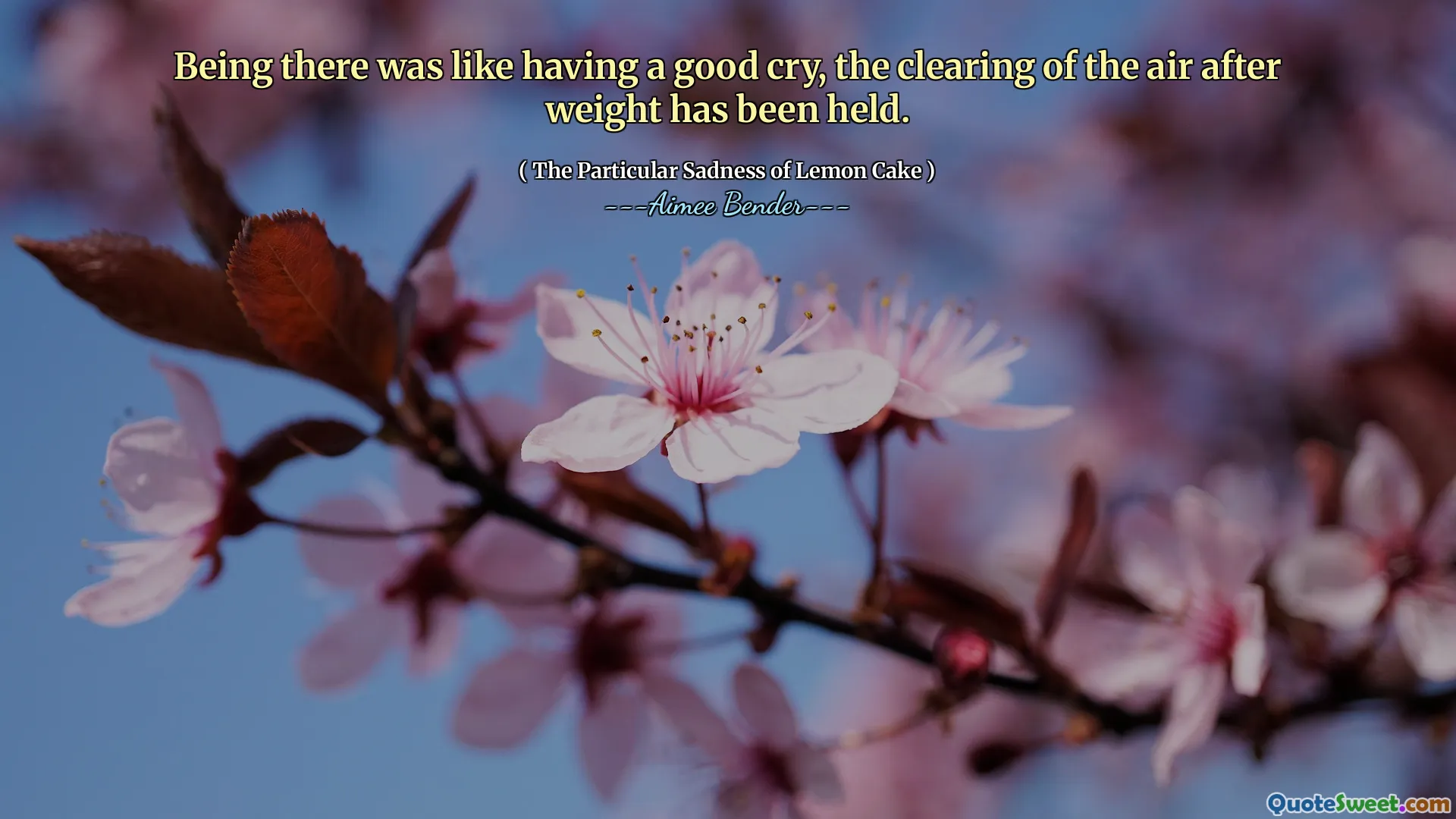 Being there was like having a good cry, the clearing of the air after weight has been held.