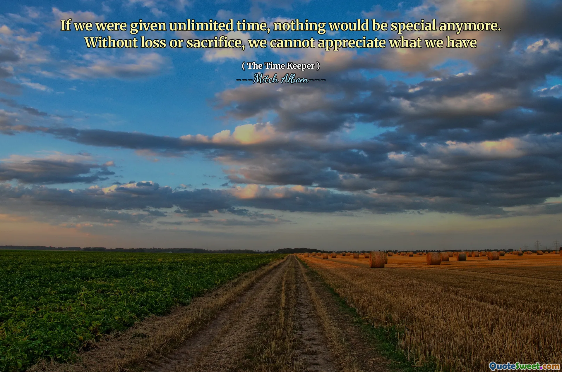 Si nos dieran tiempo ilimitado, ya nada sería especial. Sin pérdida o sacrificio, no podemos apreciar lo que tenemos