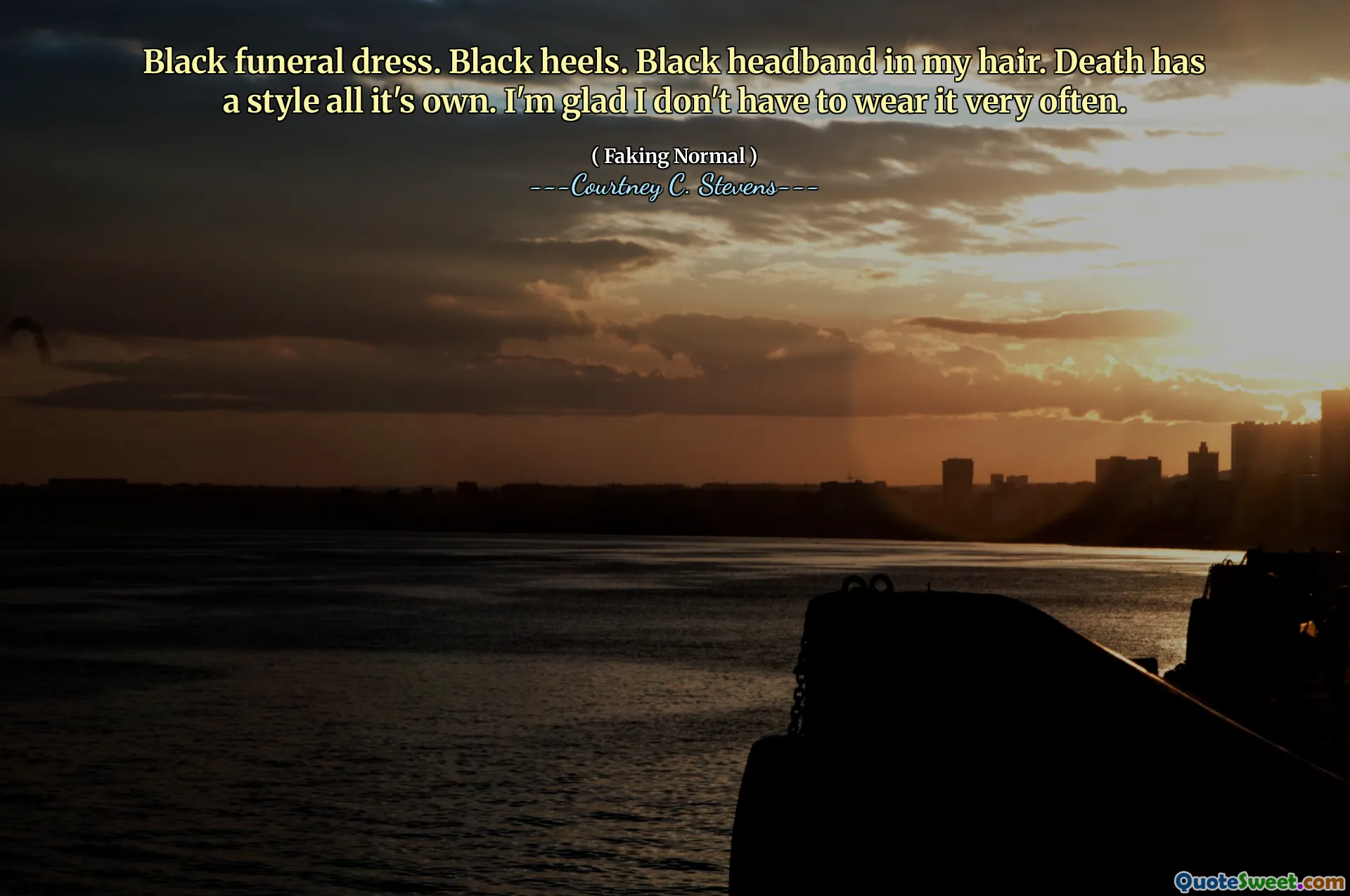 Black funeral dress. Black heels. Black headband in my hair. Death has a style all it's own. I'm glad I don't have to wear it very often.