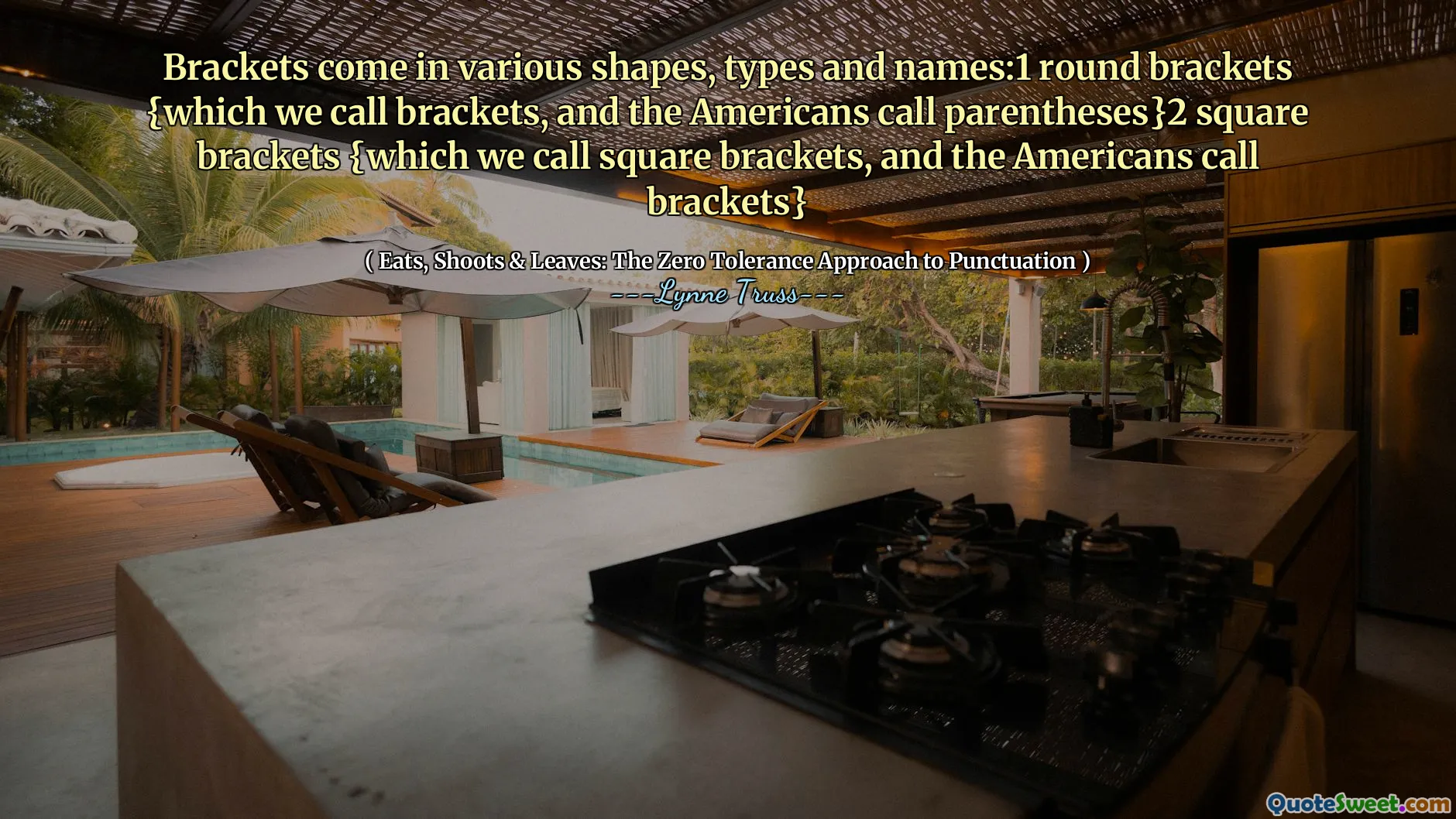 Brackets come in various shapes, types and names:1 round brackets {which we call brackets, and the Americans call parentheses}2 square brackets {which we call square brackets, and the Americans call brackets}