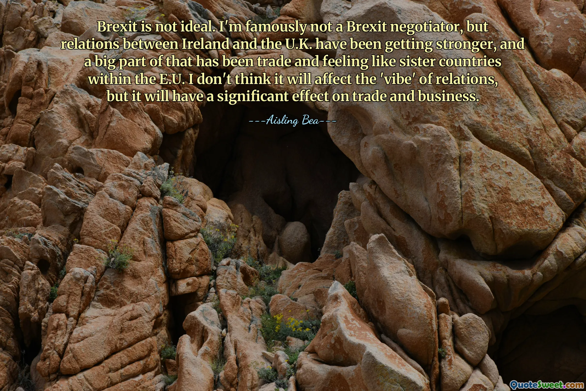 Brexit is not ideal. I'm famously not a Brexit negotiator, but relations between Ireland and the U.K. have been getting stronger, and a big part of that has been trade and feeling like sister countries within the E.U. I don't think it will affect the 'vibe' of relations, but it will have a significant effect on trade and business.