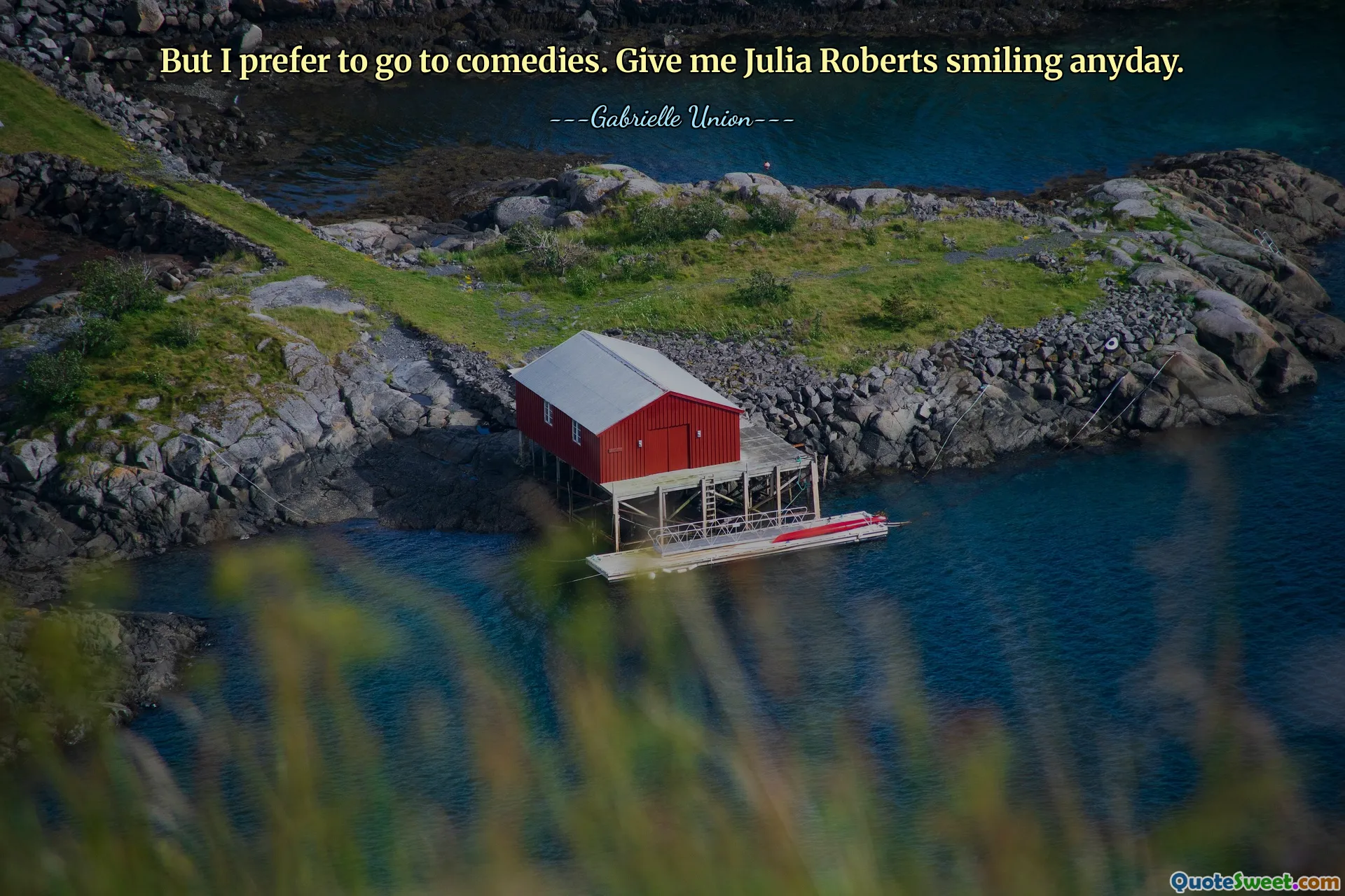 But I prefer to go to comedies. Give me Julia Roberts smiling anyday.