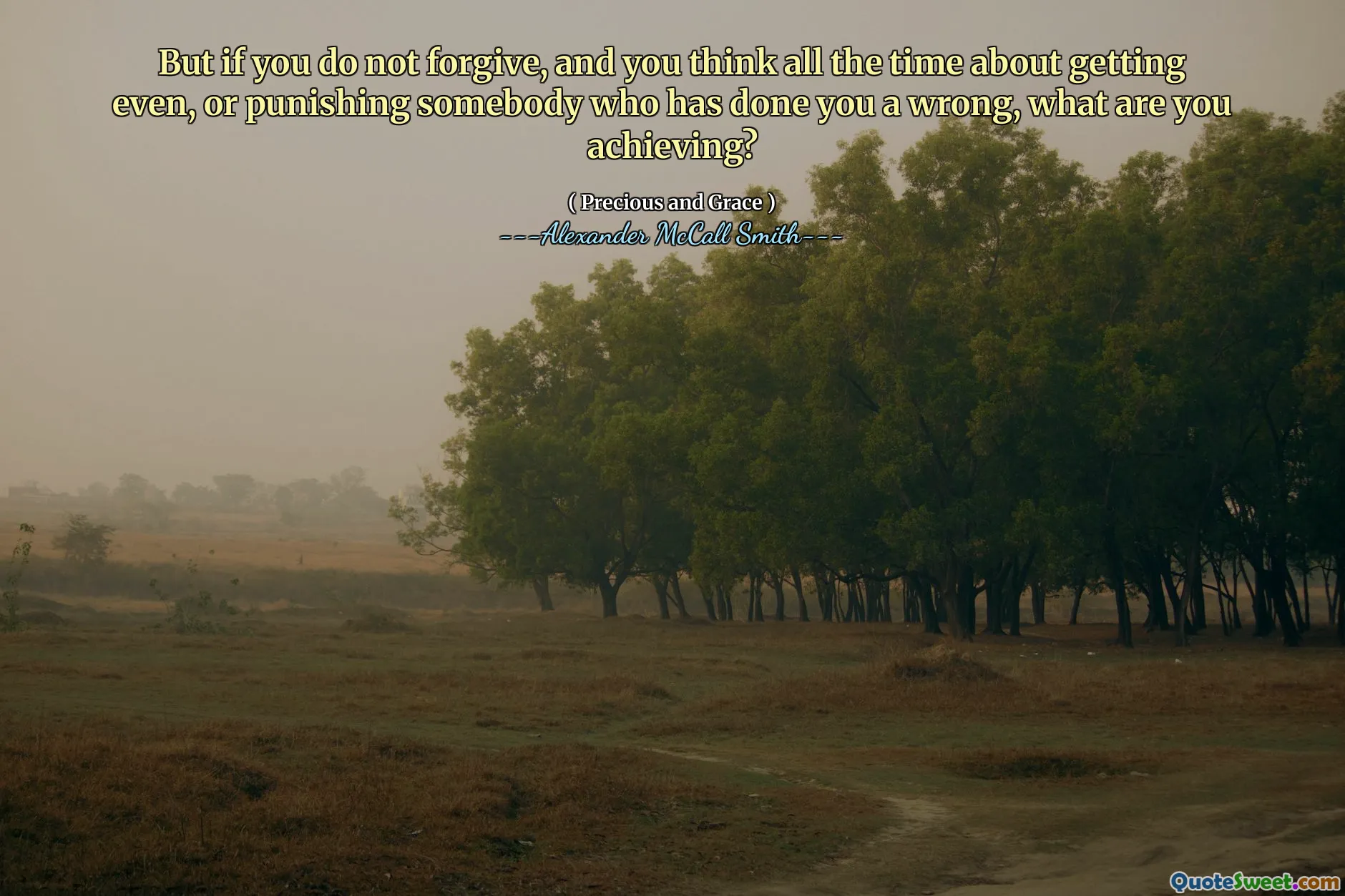 但是，如果您不原谅，并且您一直都在思考均匀或惩罚一个错误的人，那么您在做什么？