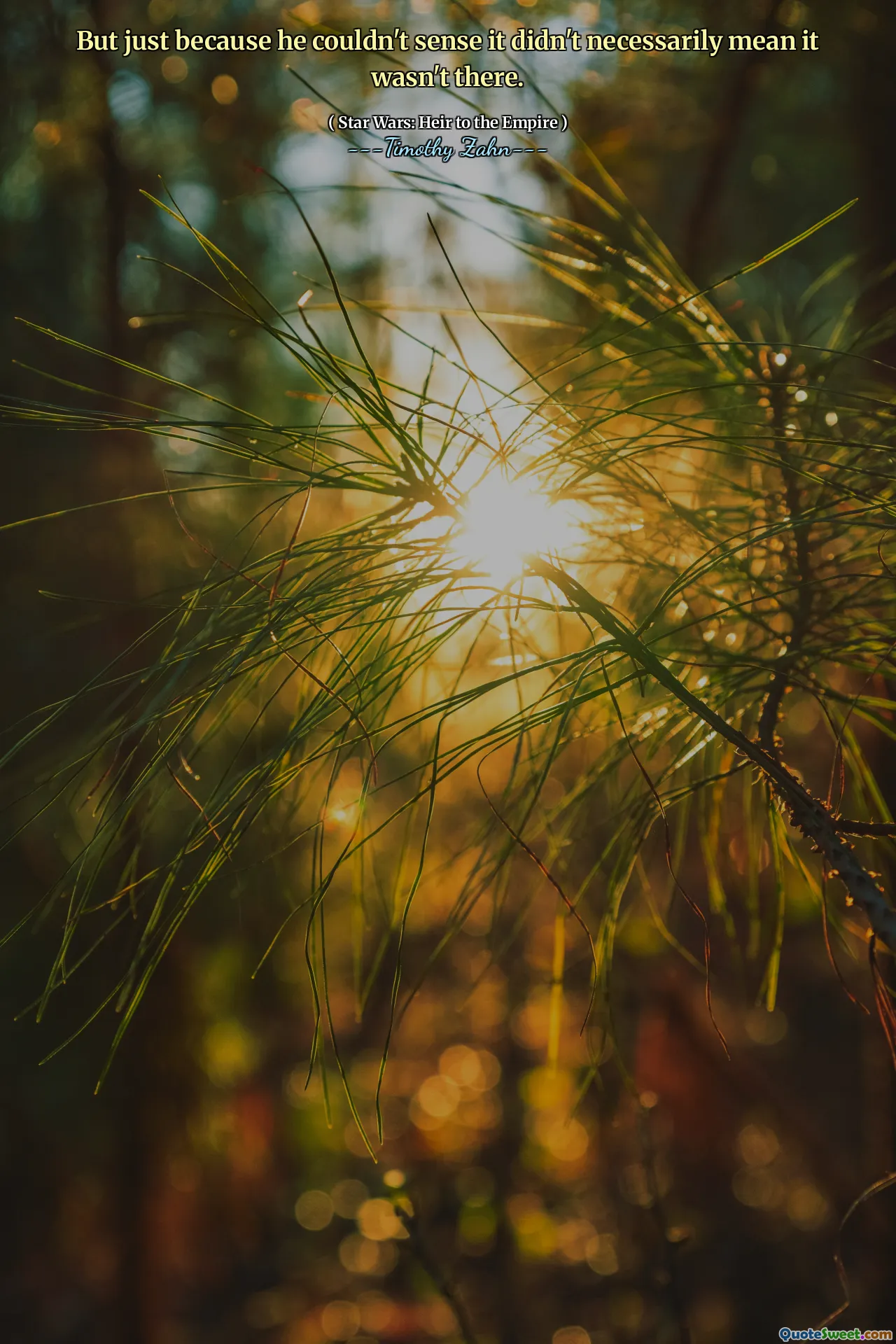 But just because he couldn't sense it didn't necessarily mean it wasn't there.