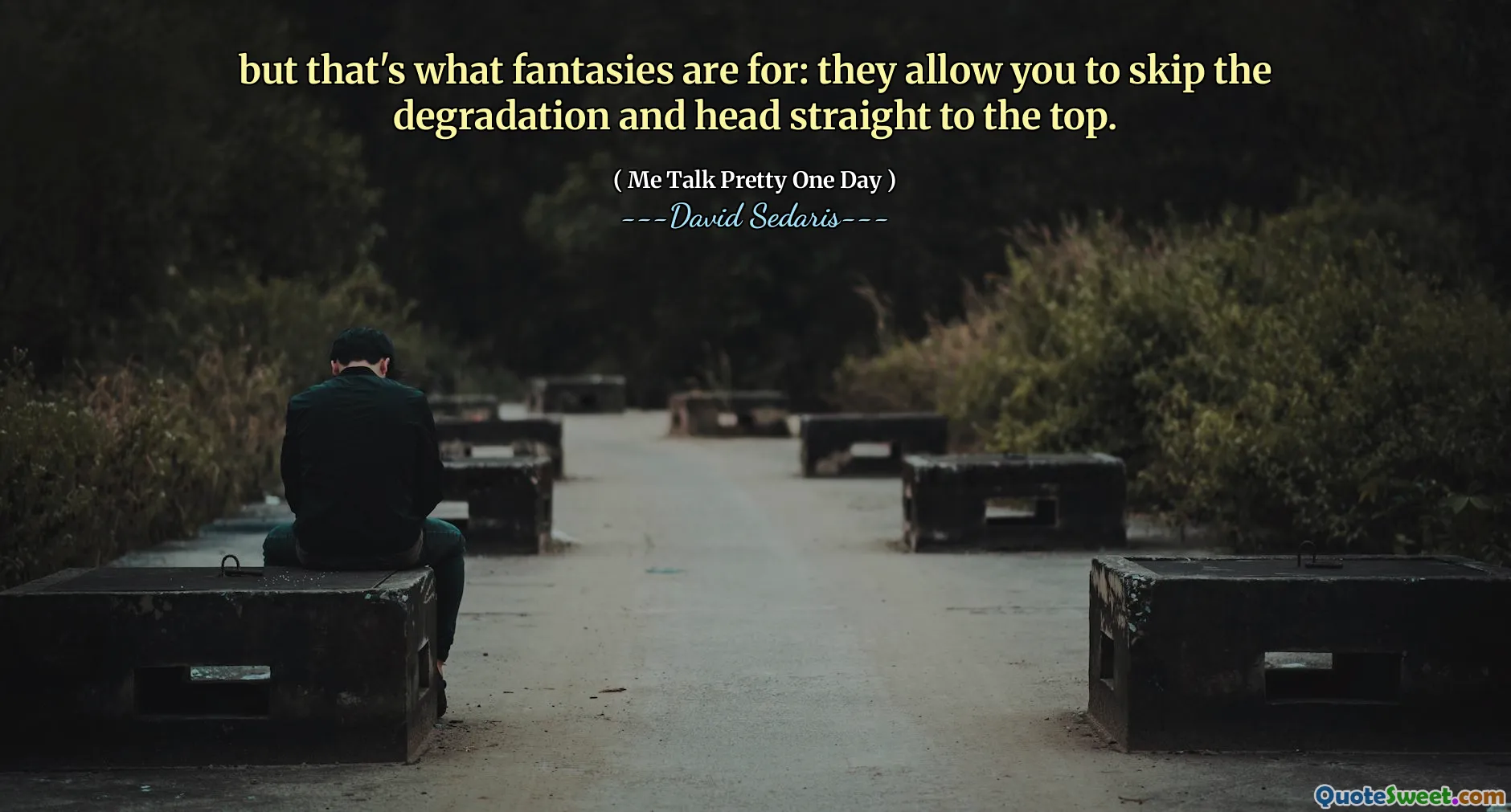 but that's what fantasies are for: they allow you to skip the degradation and head straight to the top.