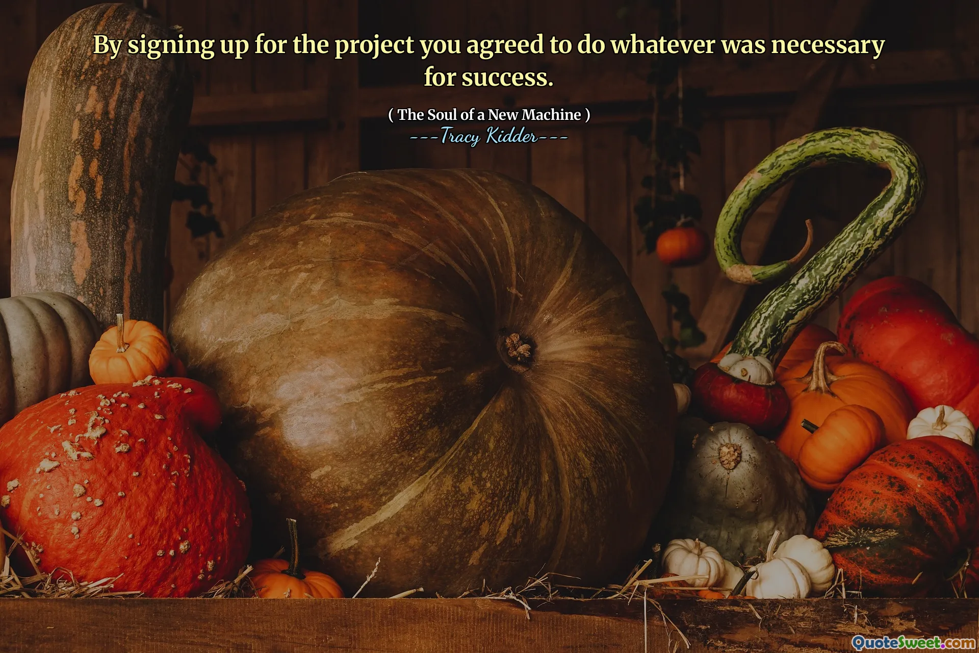 By signing up for the project you agreed to do whatever was necessary for success.