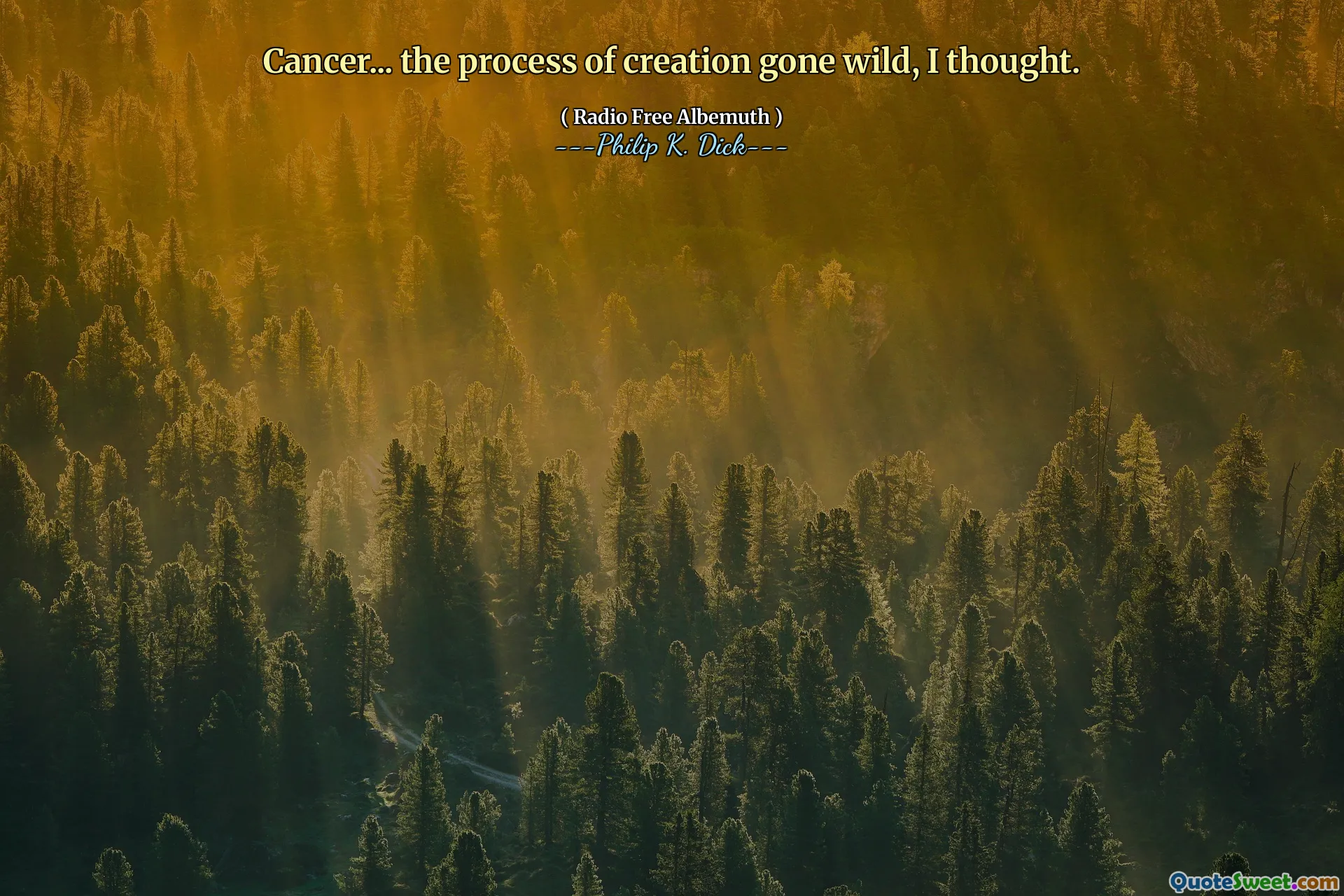 Cancro ... Il processo di creazione è diventato selvaggio, ho pensato.