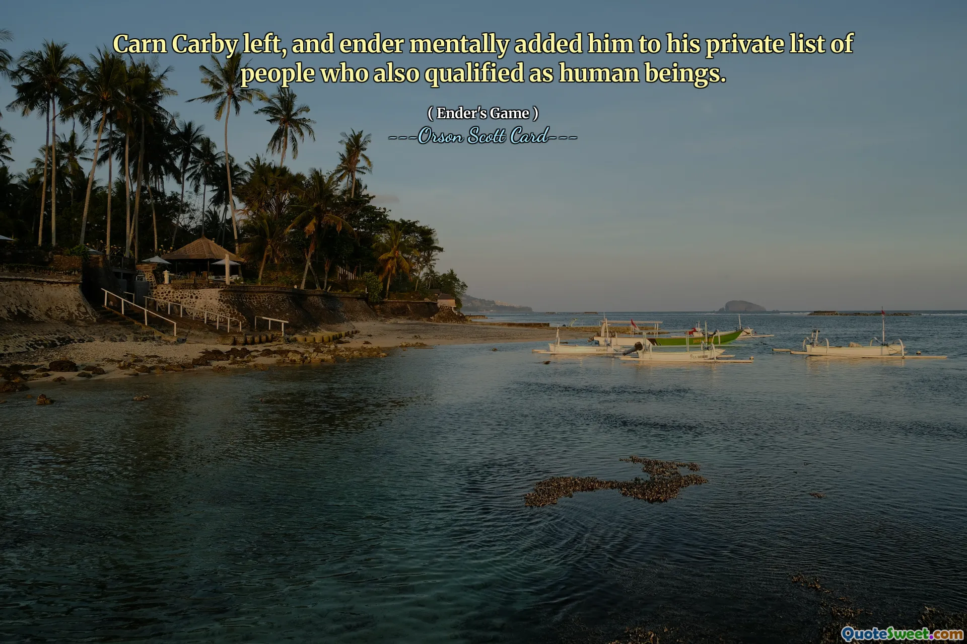 Carn Carby dro, og ender la ham mentalt til sin private liste over personer som også kvalifiserte seg som mennesker.