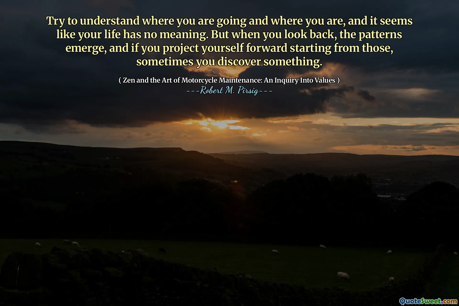 Try to understand where you are going and where you are, and it seems like your life has no meaning. But when you look back, the patterns emerge, and if you project yourself forward starting from those, sometimes you discover something.