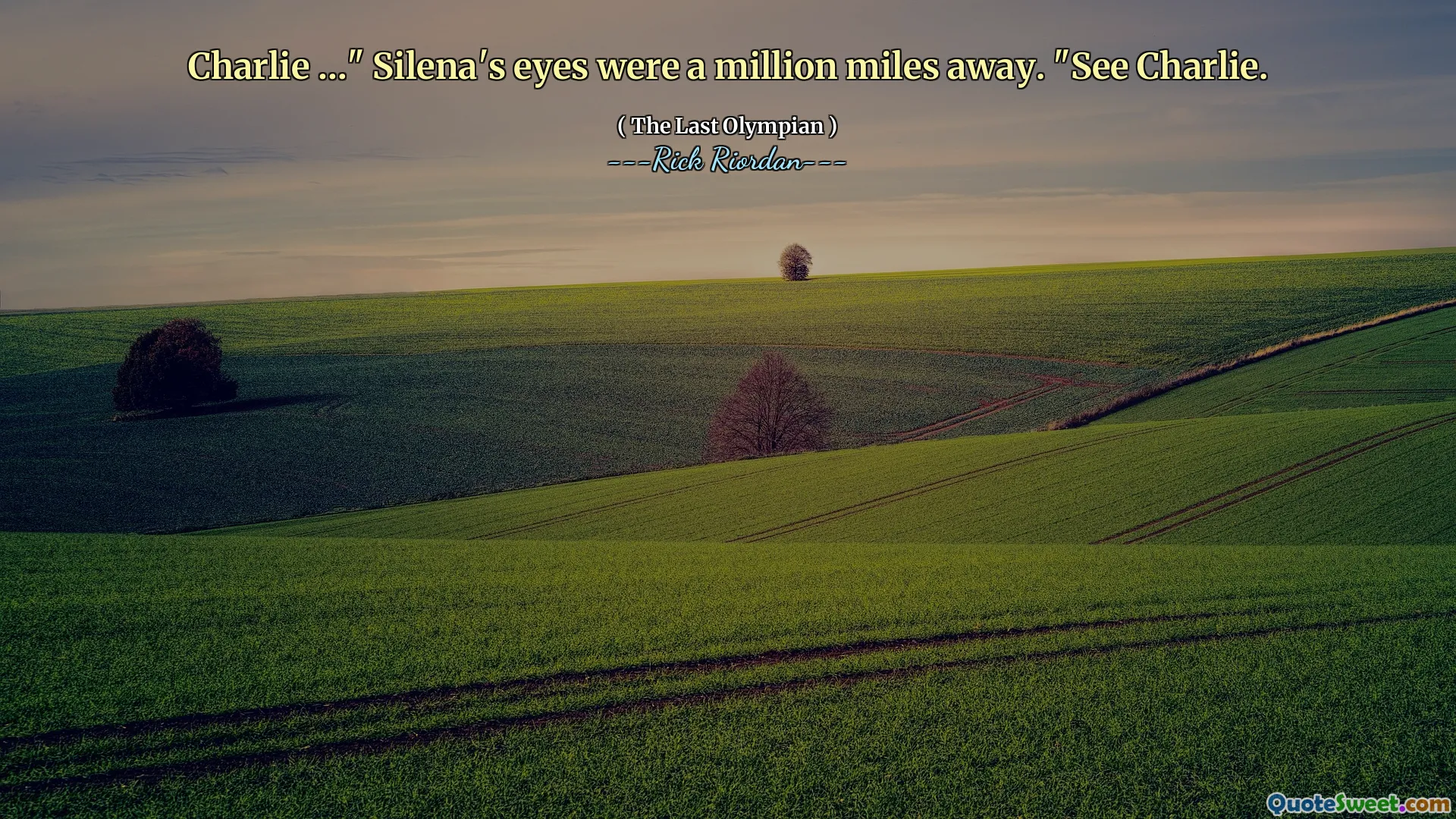 Charlie …" Silena's eyes were a million miles away. "See Charlie.