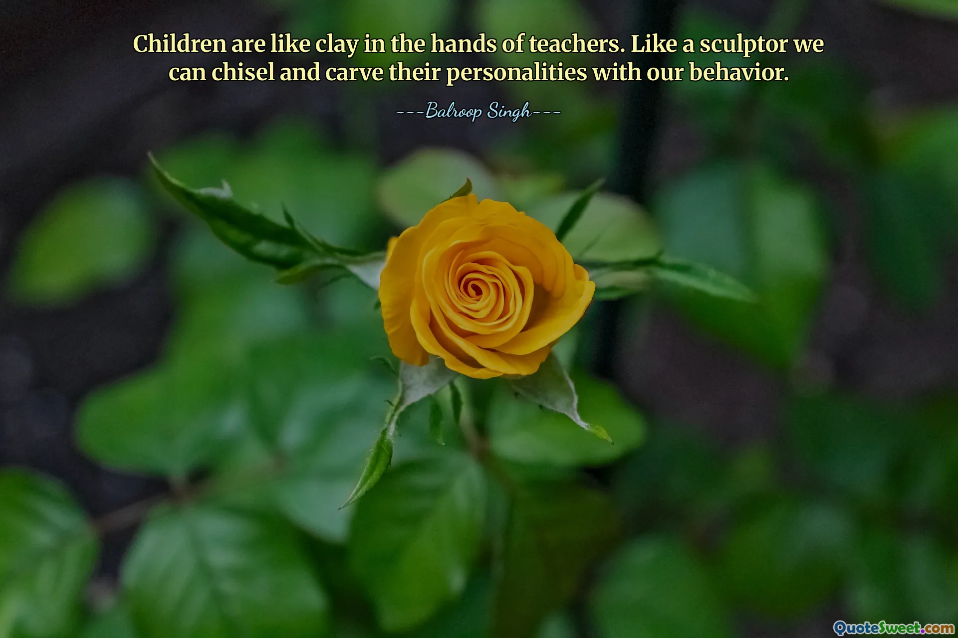 Children are like clay in the hands of teachers. Like a sculptor we can chisel and carve their personalities with our behavior.