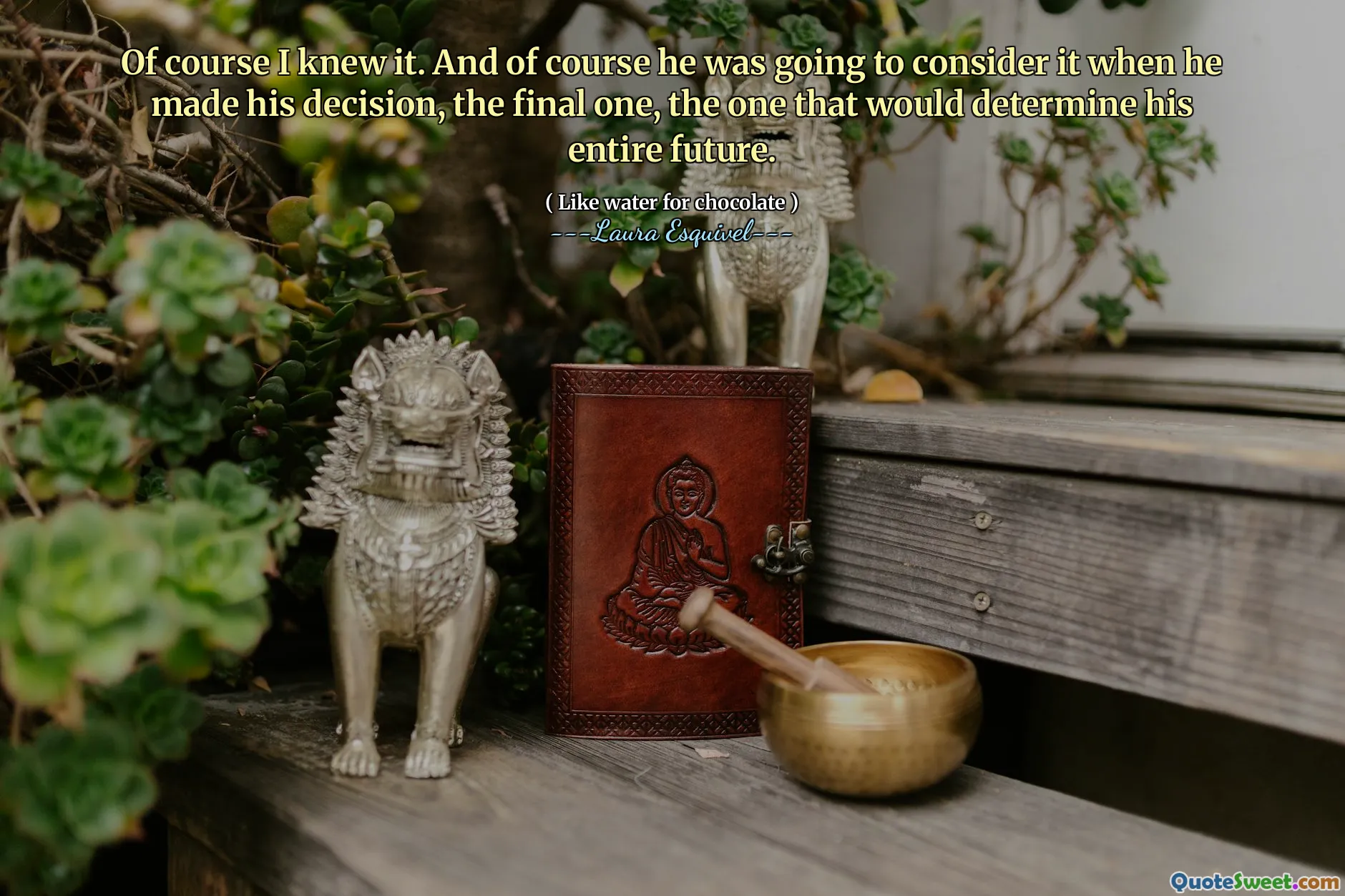 물론 나는 그것을 알고있었습니다. 물론 그는 자신의 결정을 내릴 때 그것을 고려할 것입니다.