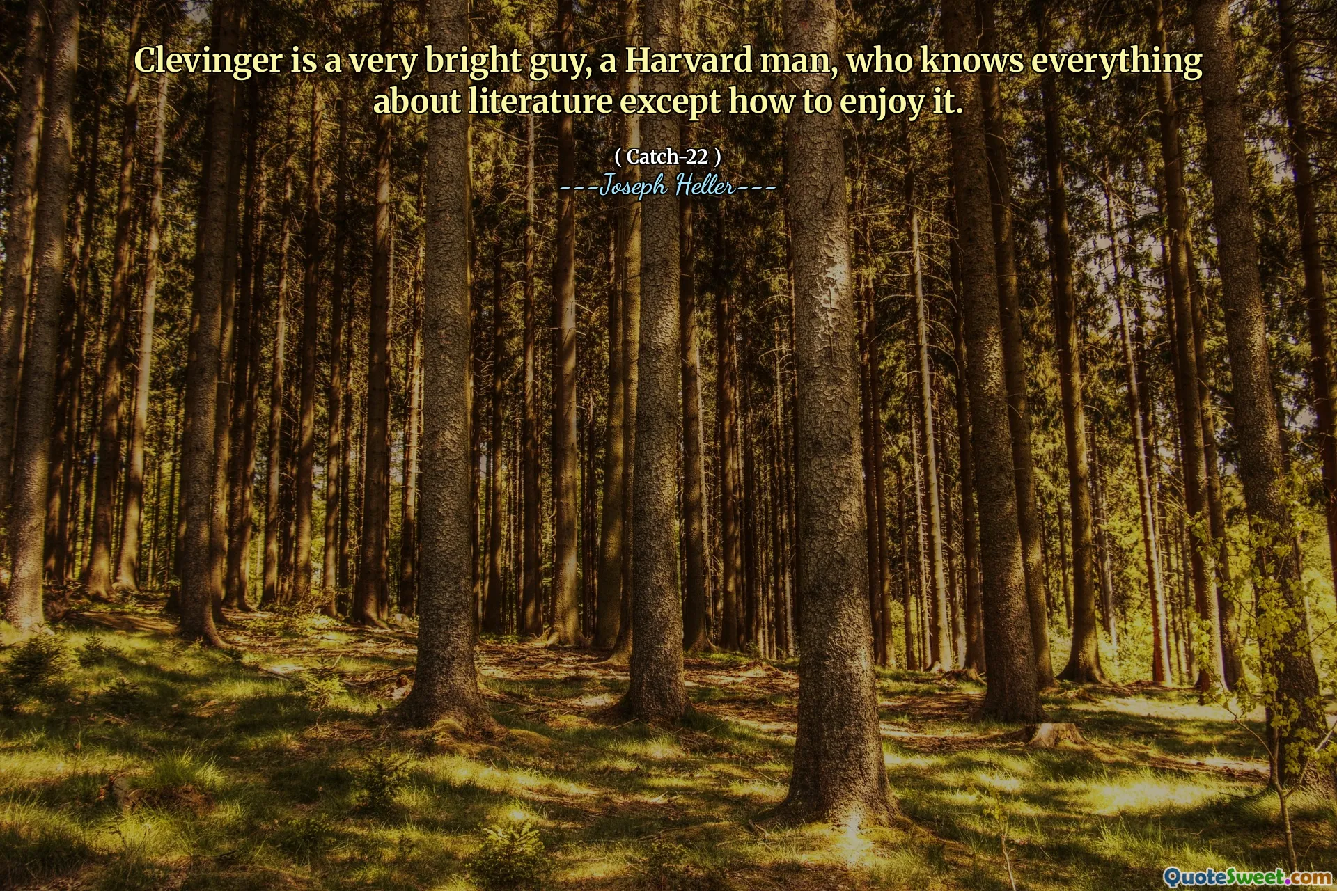 Clevinger - очень яркий парень, Гарвардский человек, который знает все о литературе, кроме как наслаждаться этим.