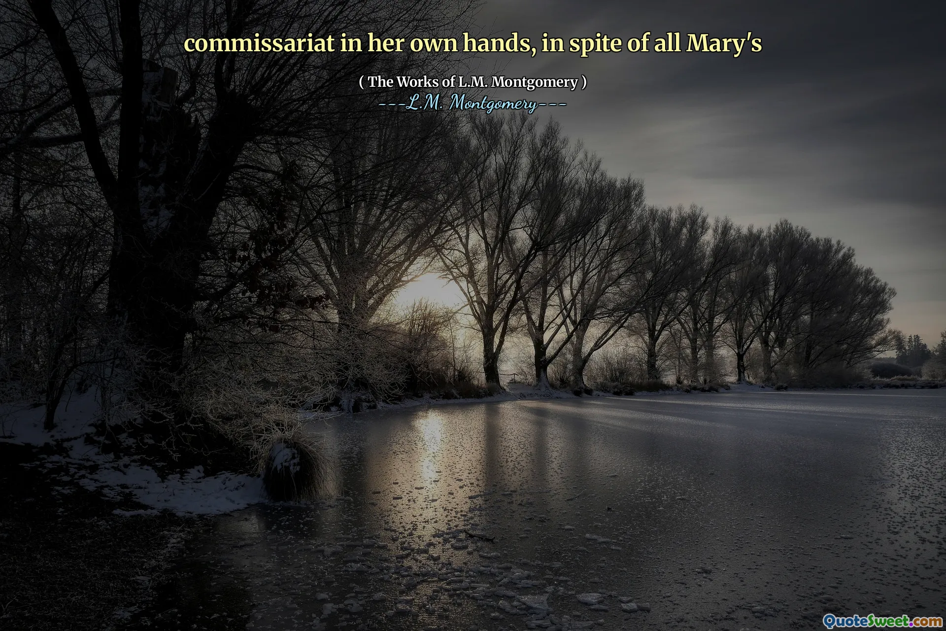 commissariat in her own hands, in spite of all Mary's