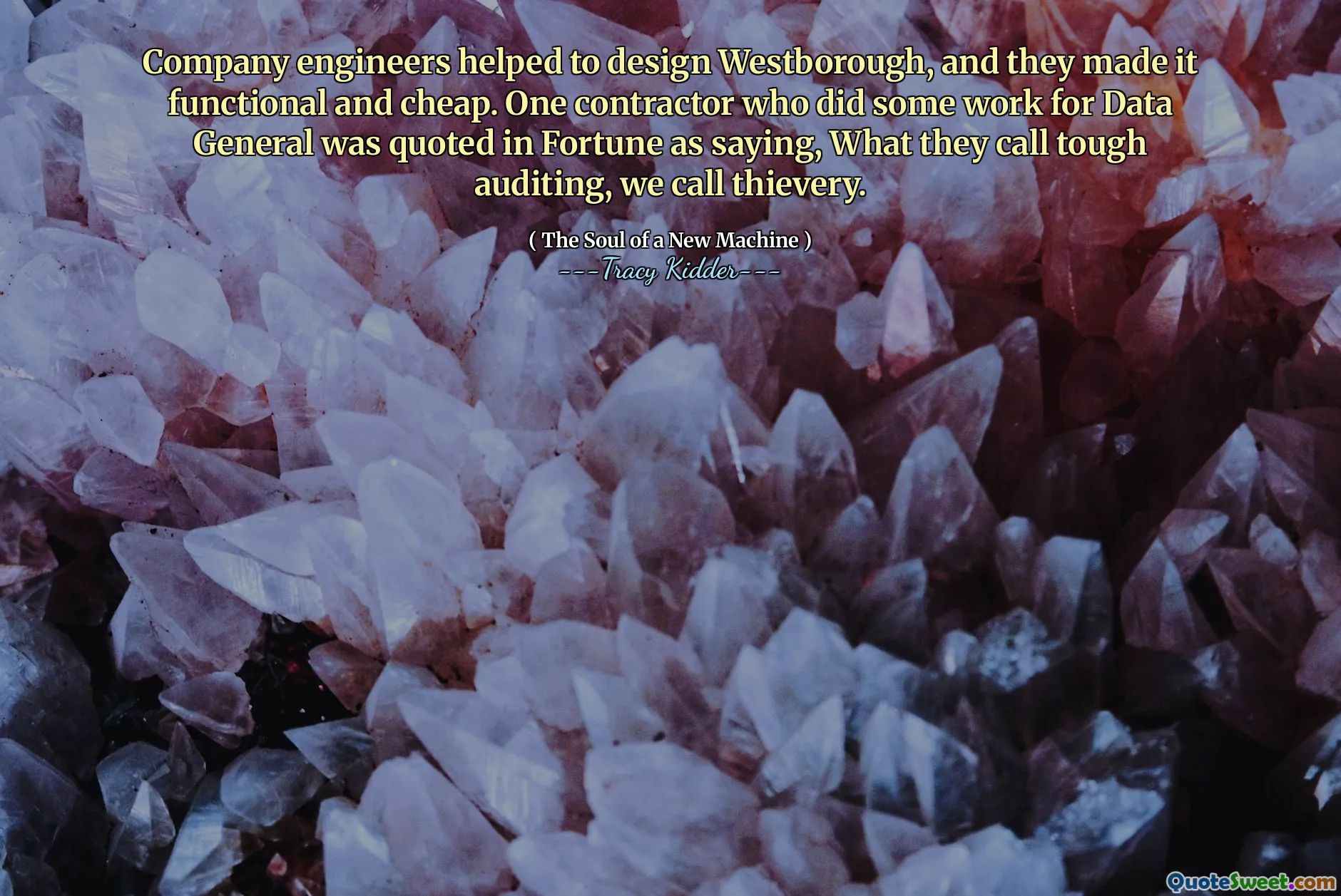 Gli ingegneri dell'azienda hanno contribuito a progettare Westborough e lo hanno reso funzionale ed economico. Un appaltatore che ha svolto un po 'di lavoro per i dati generali è stato citato in Fortune dicendo: ciò che chiamano audit difficile, chiamiamo ladro.