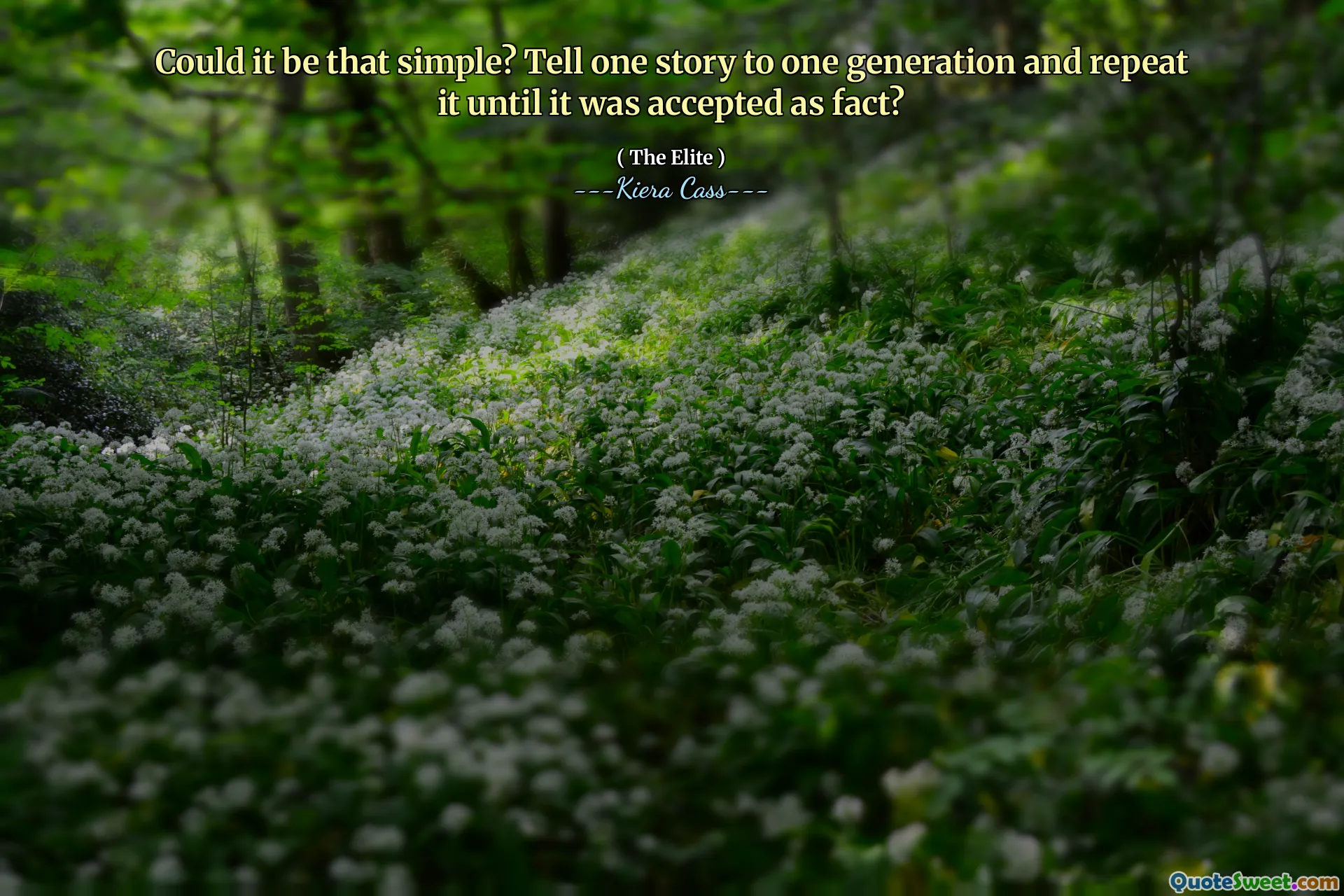 Could it be that simple? Tell one story to one generation and repeat it until it was accepted as fact?