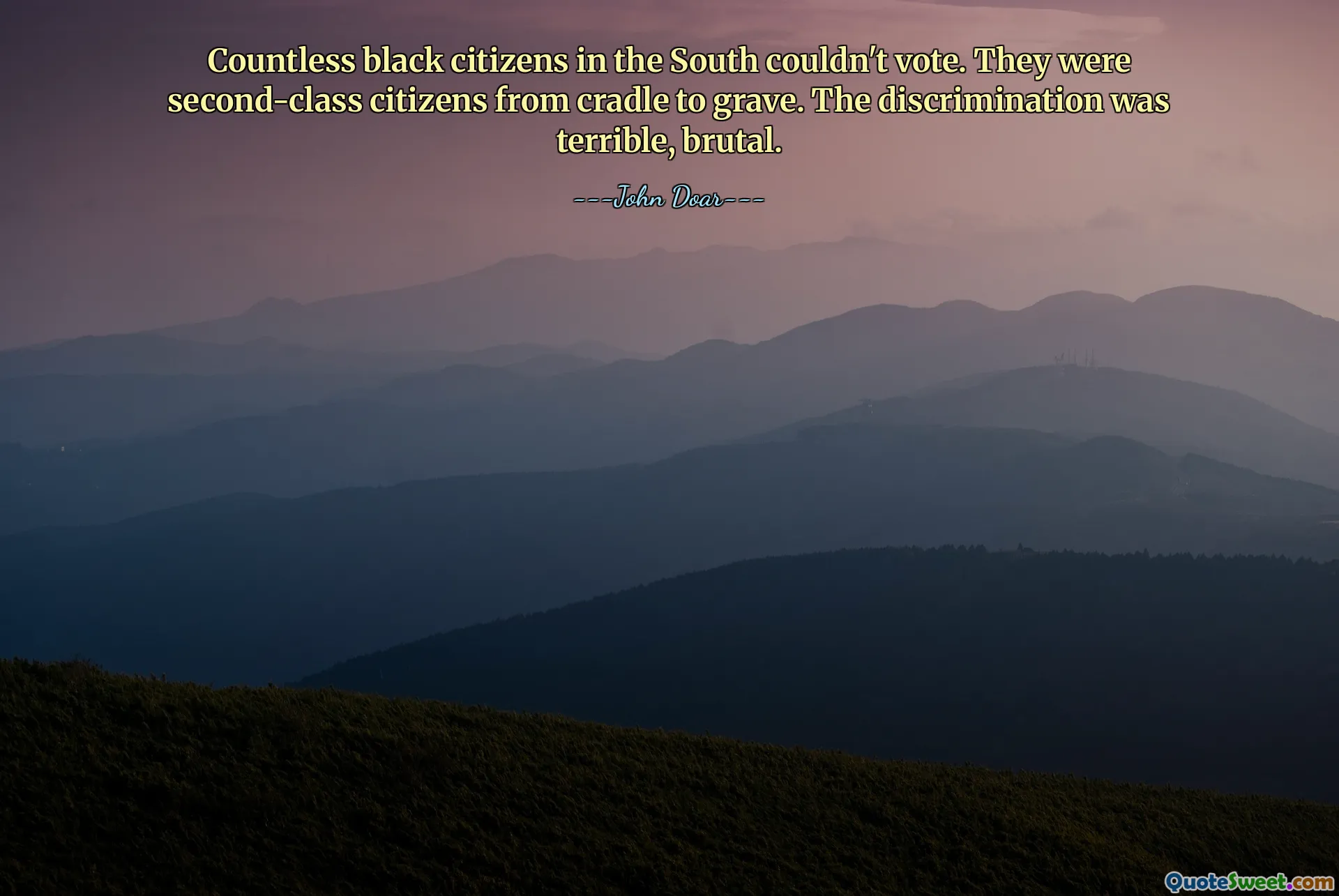 Bezpočet černých občanů na jihu nemohlo volit. Byli to občané druhé kategorie od kolébky do hrobu. Diskriminace byla strašná, brutální.