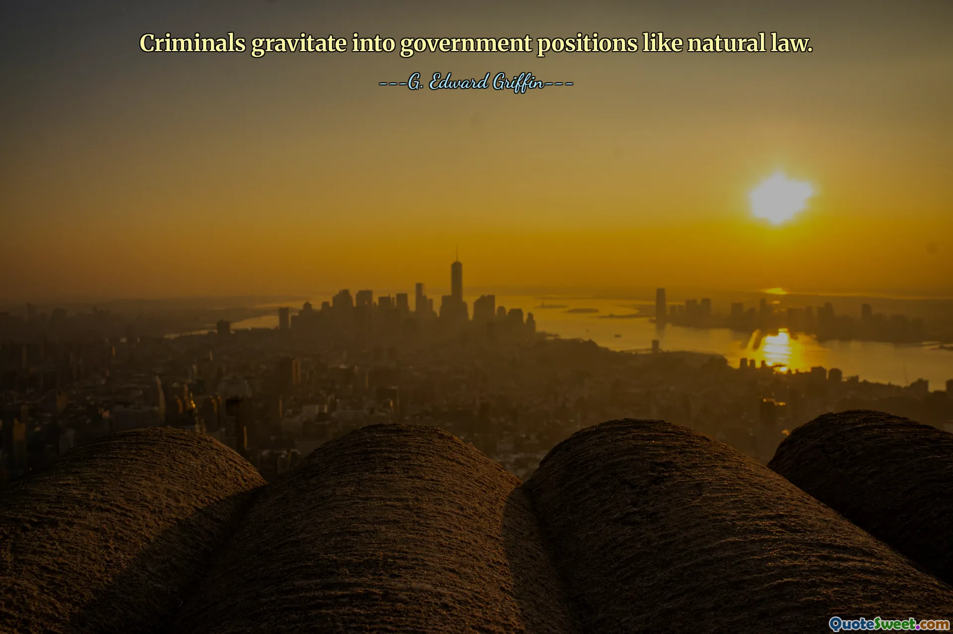 Criminals gravitate into government positions like natural law.