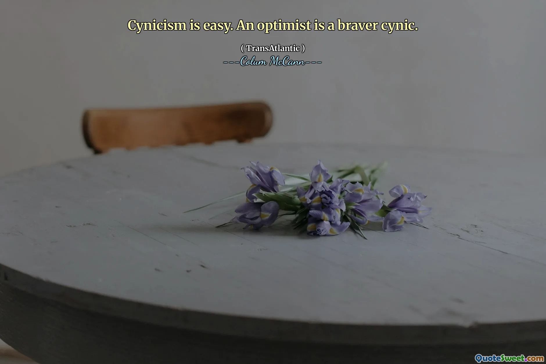 Cynicism is easy. An optimist is a braver cynic.