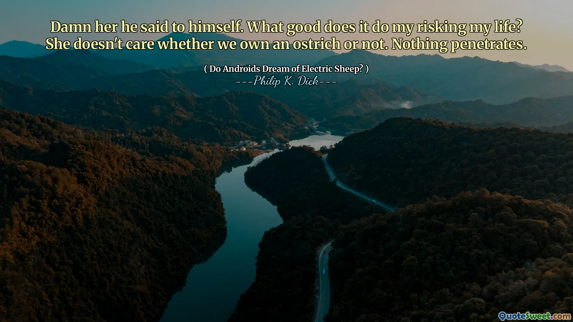 Черт возьми, он сказал себе. Что хорошего в том, что я рискует моей жизнью? Ей не волнует, владеем ли мы страусом или нет. Ничто не проникает.