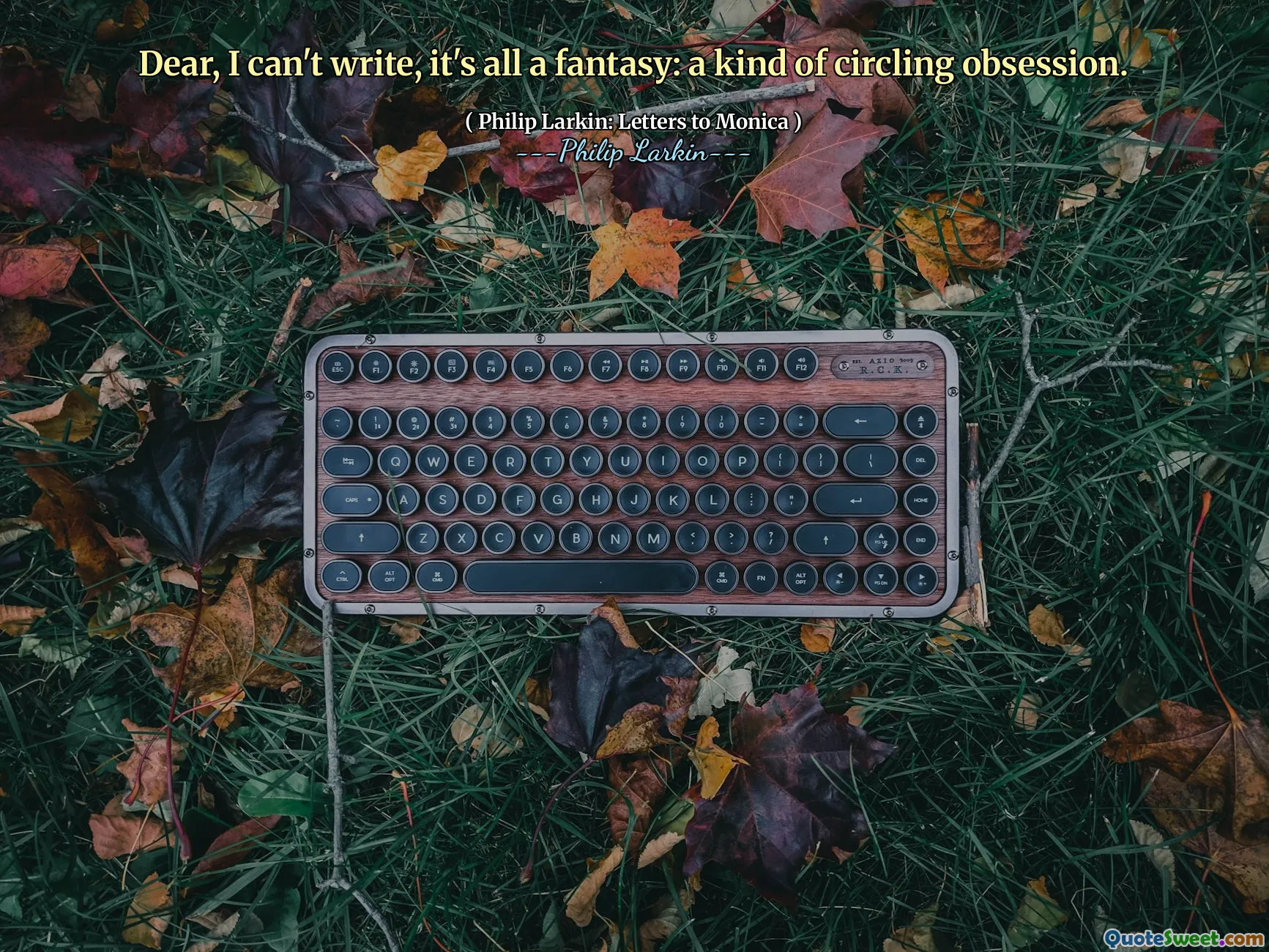 Dear, I can't write, it's all a fantasy: a kind of circling obsession.