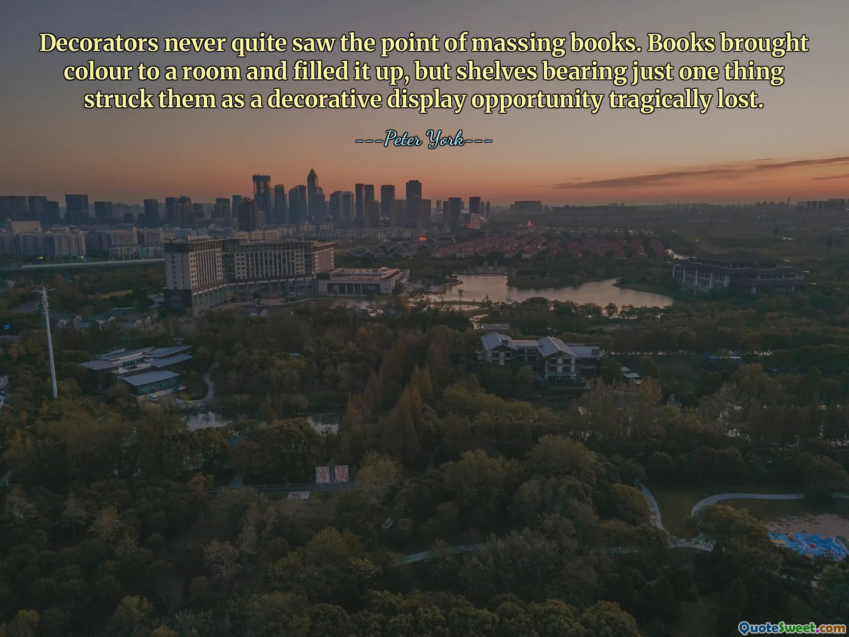 Decorators never quite saw the point of massing books. Books brought colour to a room and filled it up, but shelves bearing just one thing struck them as a decorative display opportunity tragically lost.