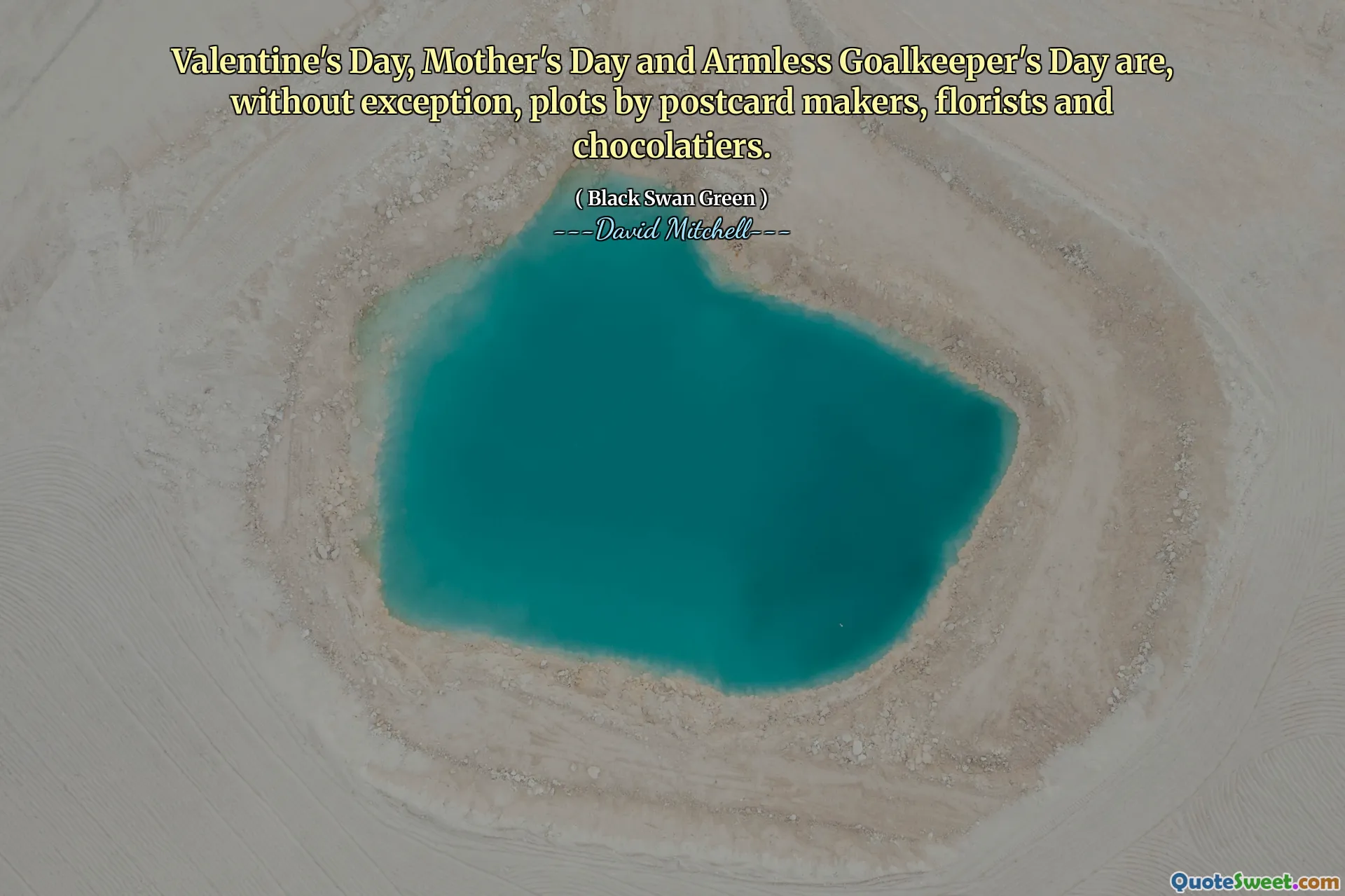 情人节、母亲节和无臂守门员节无一例外都是明信片制造商、花店和巧克力商的阴谋。