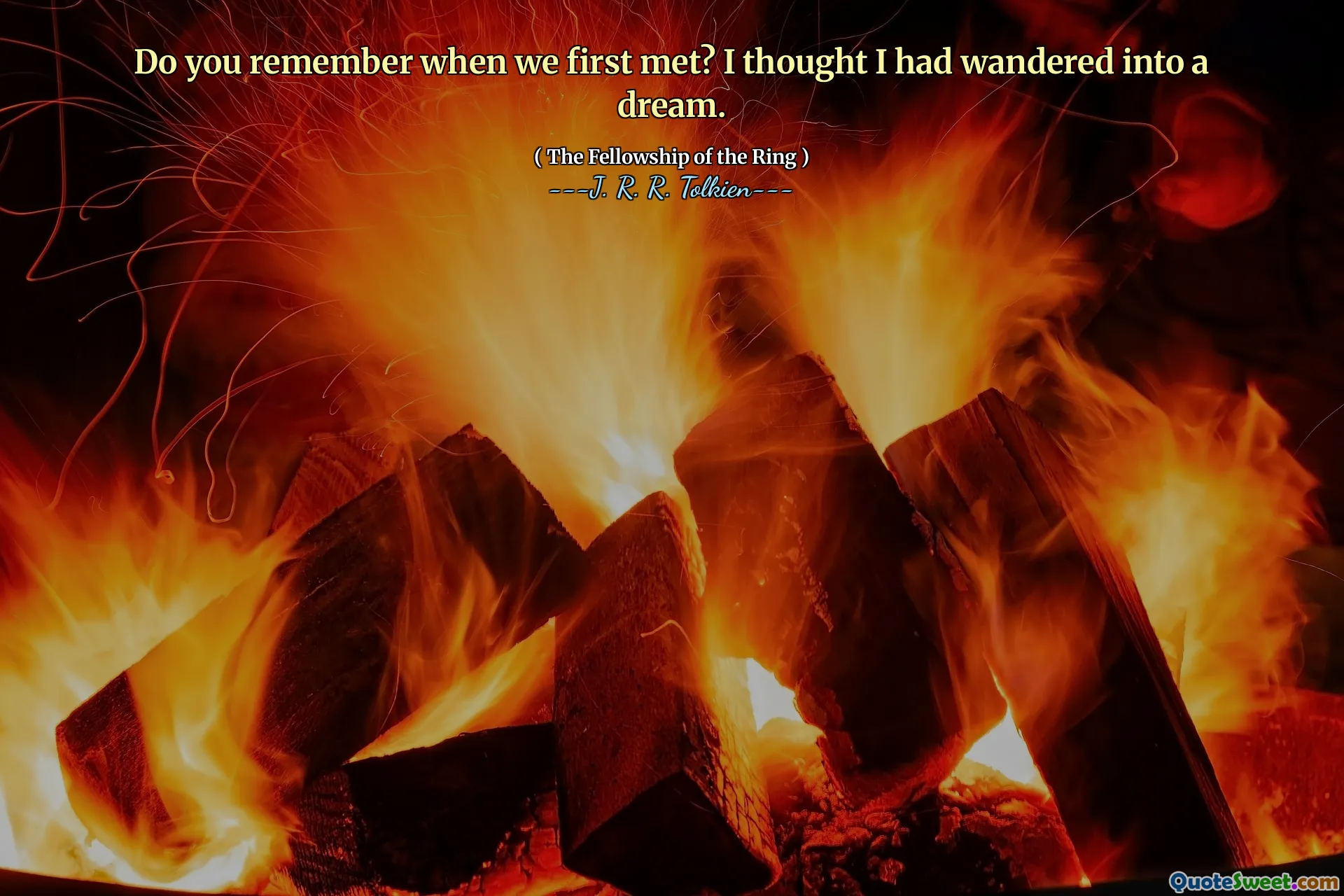 Do you remember when we first met? I thought I had wandered into a dream.