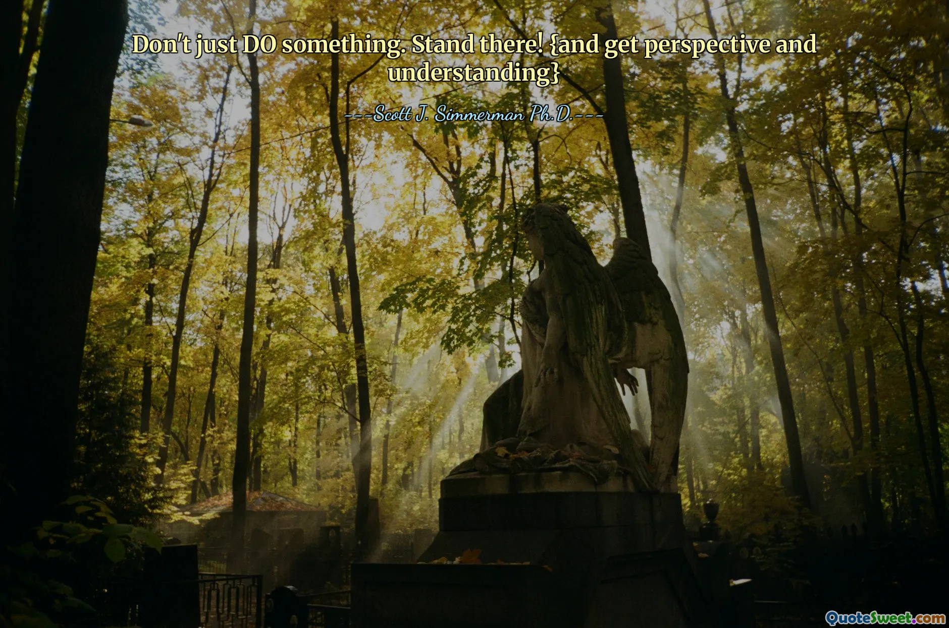 Don't just DO something. Stand there! {and get perspective and understanding}