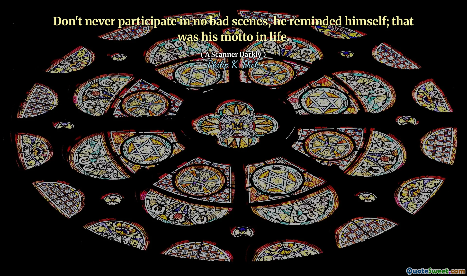 Nikdy se nezúčastníte žádných špatných scén, připomněl se; To bylo jeho motto v životě.