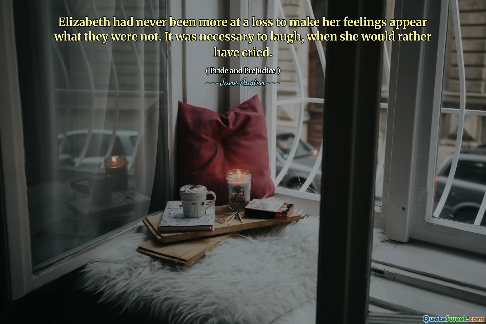 Elizabeth had never been more at a loss to make her feelings appear what they were not. It was necessary to laugh, when she would rather have cried.