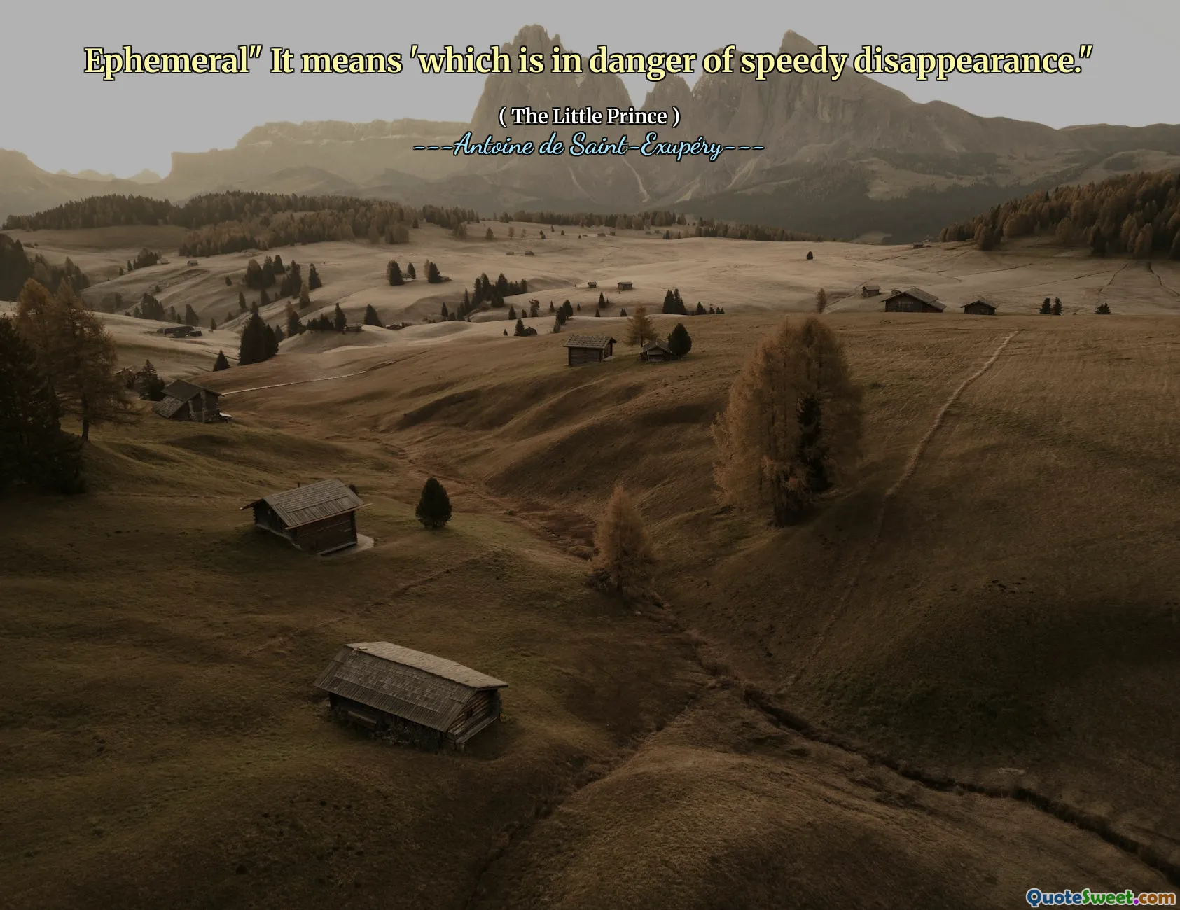 Ephemeral" It means 'which is in danger of speedy disappearance."