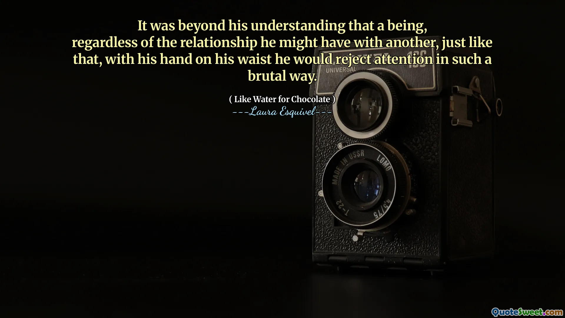 It was beyond his understanding that a being,
regardless of the relationship he might have with another, just like that, with his hand on his waist he would reject attention in such a brutal way.
